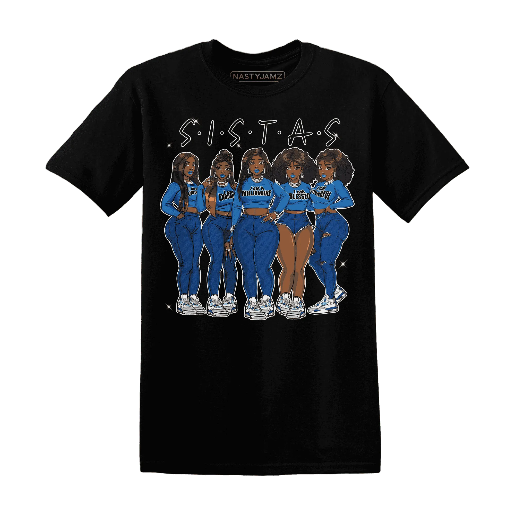 Industrial-Blue-4s-T-Shirt-Match-Sistas-Melanin-Girl