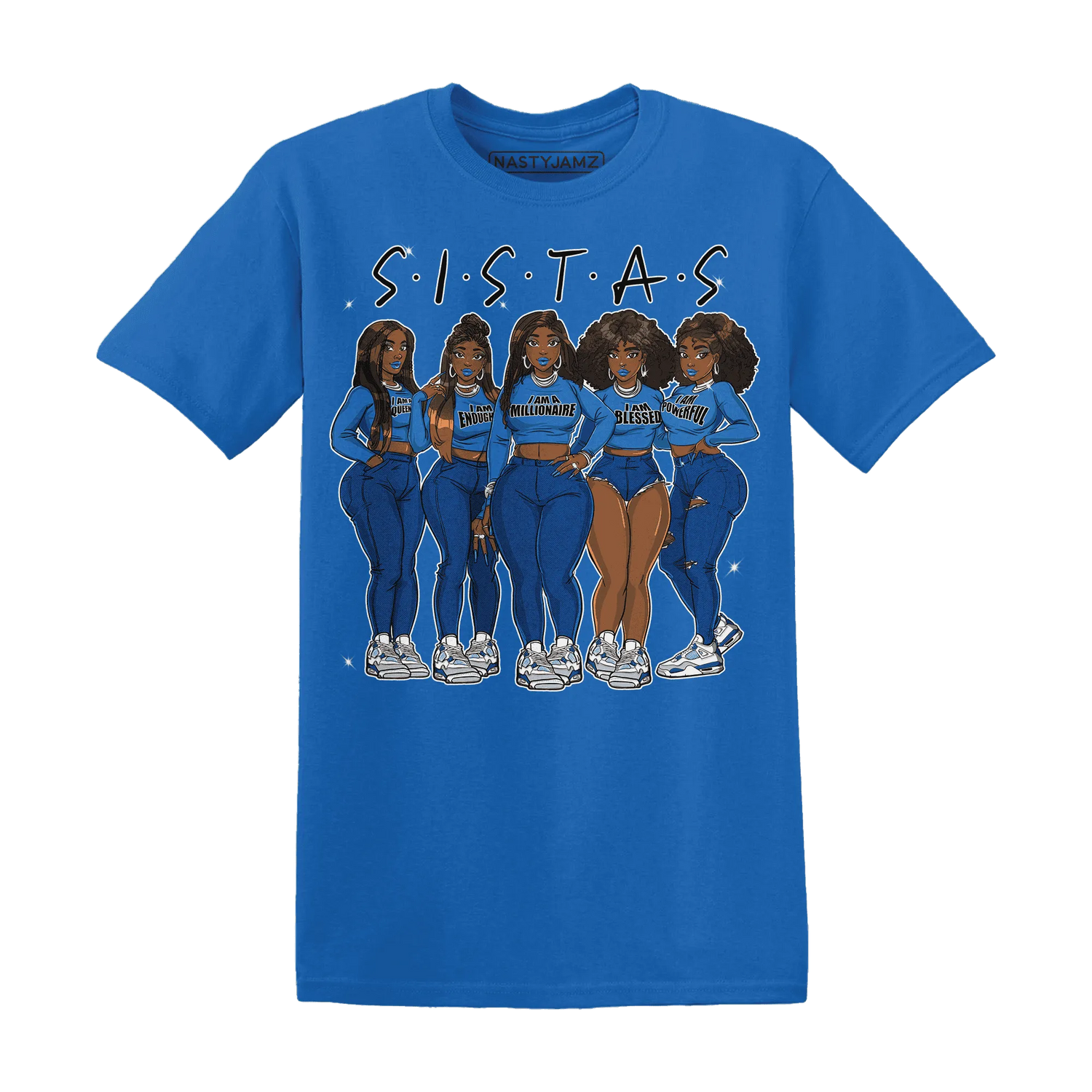 Industrial-Blue-4s-T-Shirt-Match-Sistas-Melanin-Girl