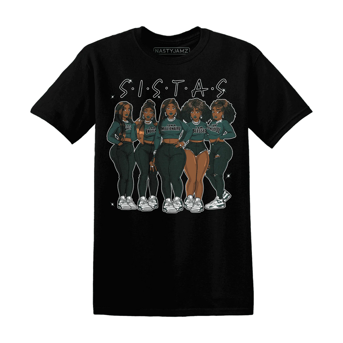 Oxidized-Green-4s-T-Shirt-Match-Sistas-Melanin-Girl