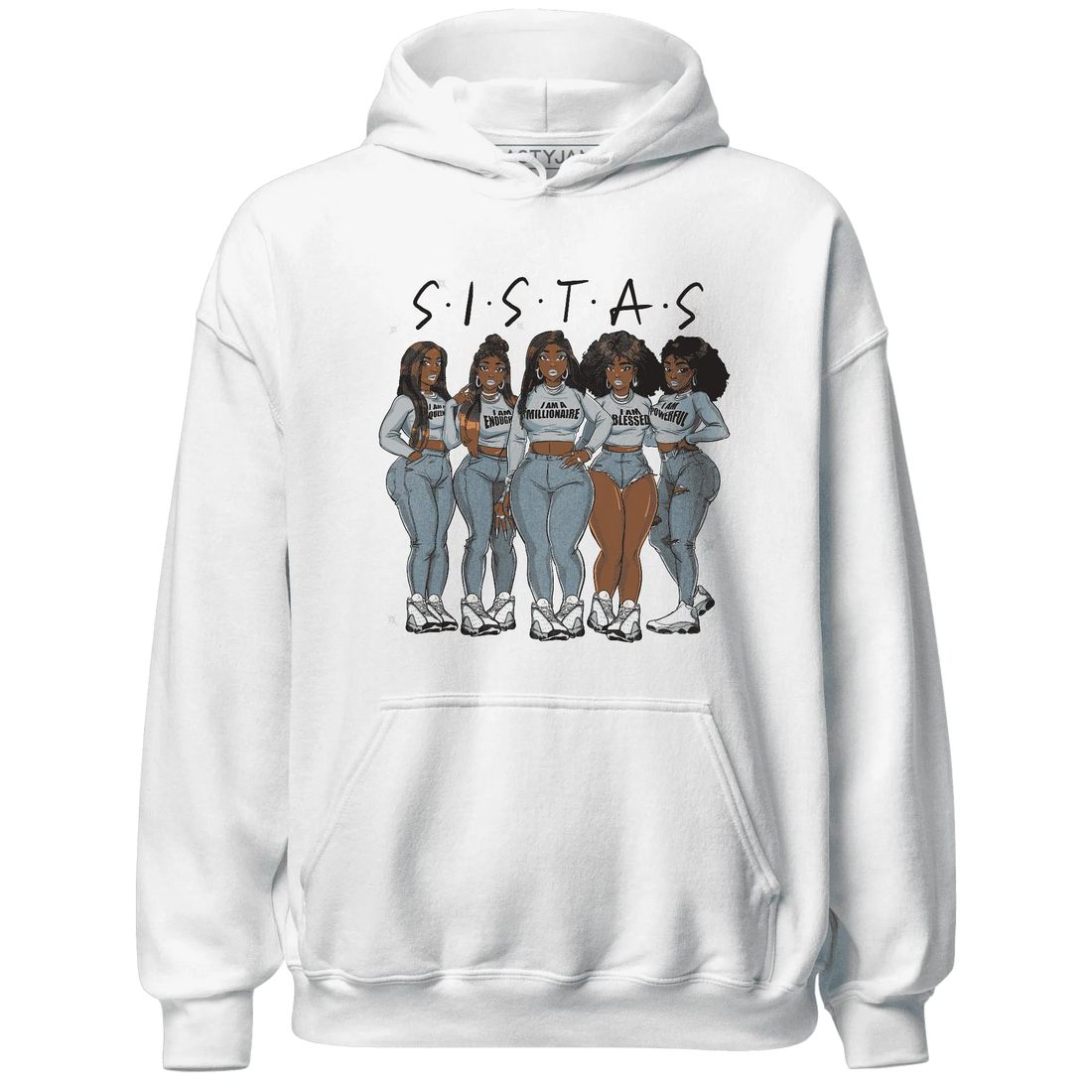 Blue-Grey-13s-Hoodie-Match-Sistas-Melanin-Girl