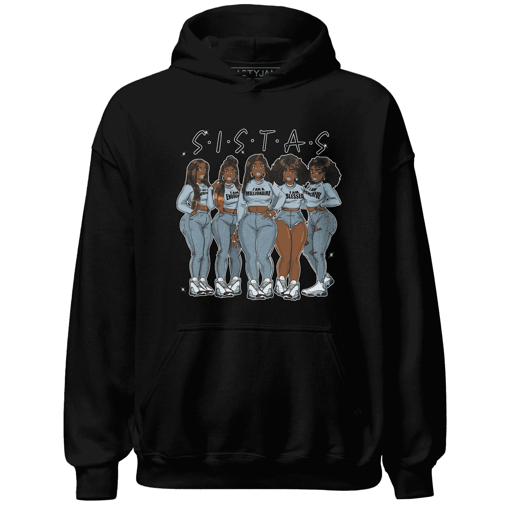 Blue-Grey-13s-Hoodie-Match-Sistas-Melanin-Girl