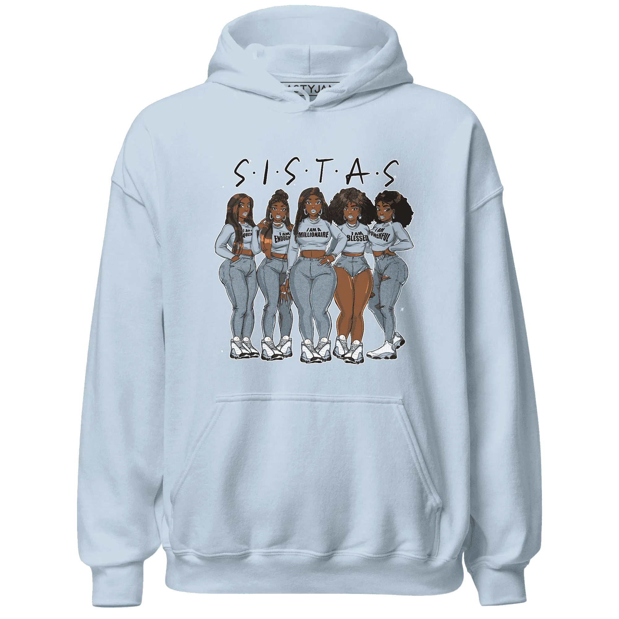 Blue-Grey-13s-Hoodie-Match-Sistas-Melanin-Girl