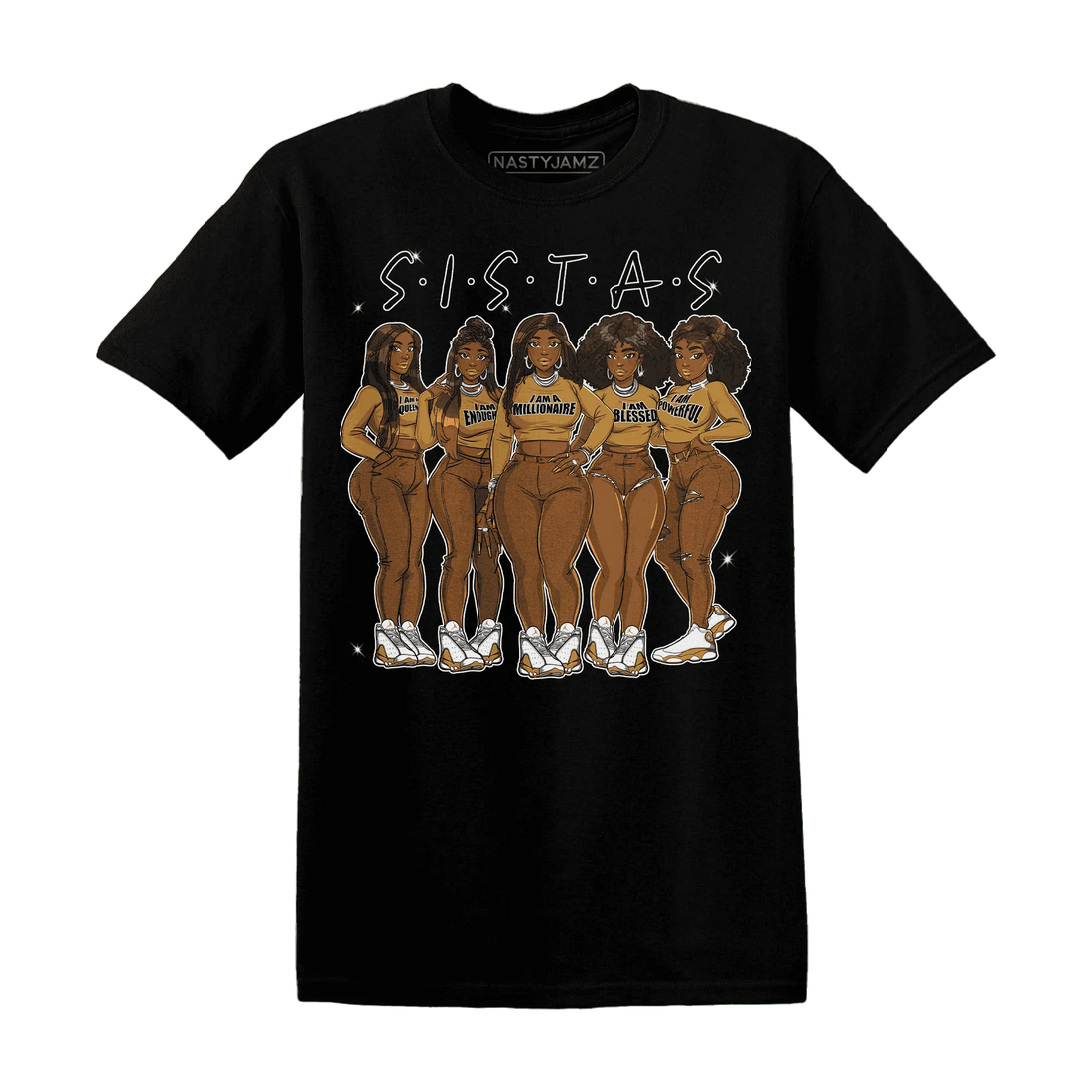 Wheat-13s-T-Shirt-Match-Sistas-Melanin-Girl