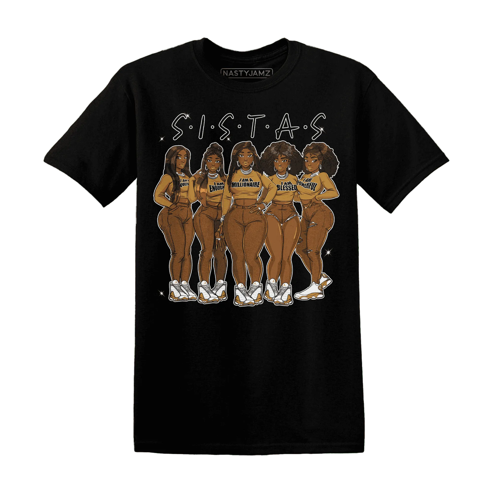 Wheat-13s-T-Shirt-Match-Sistas-Melanin-Girl