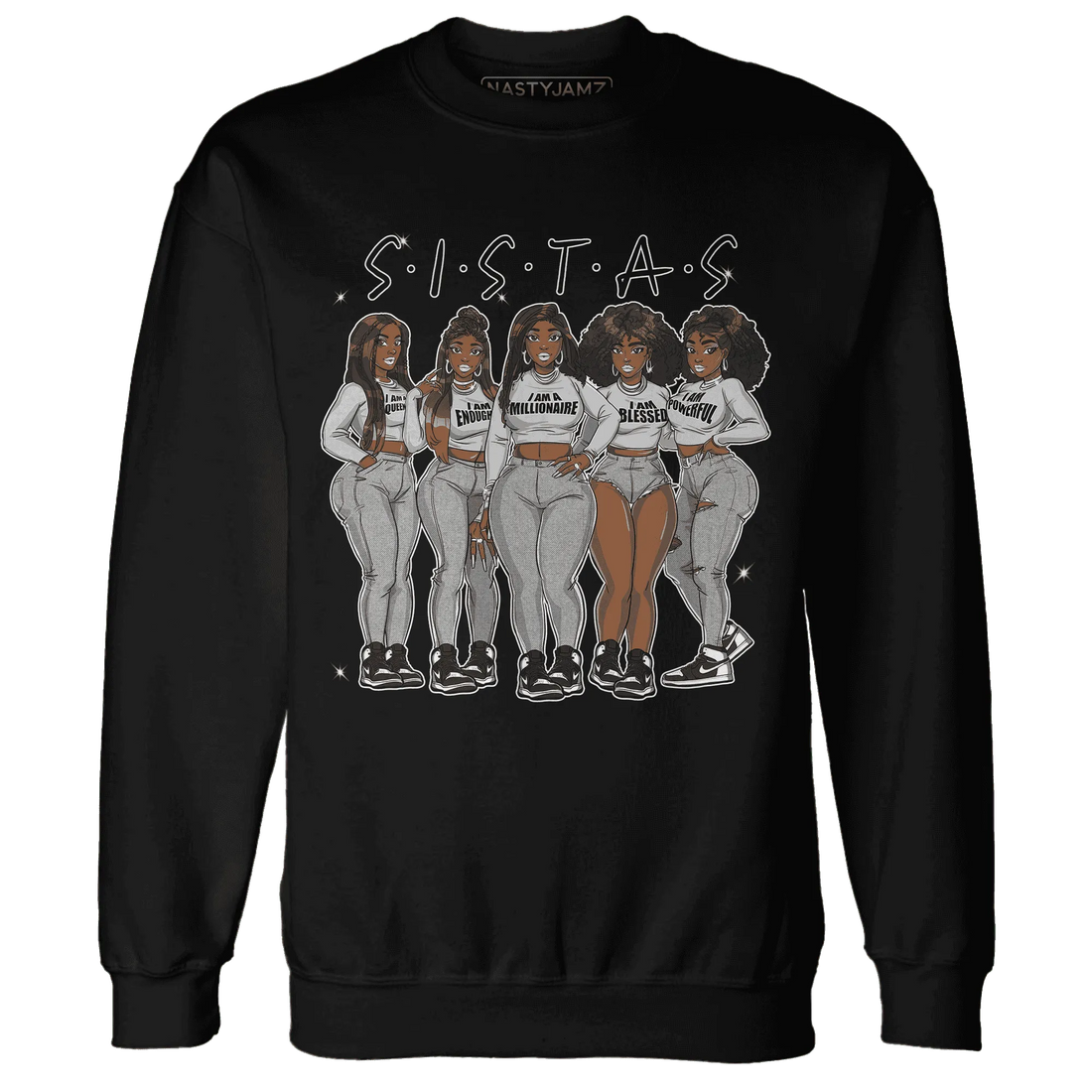 Retro-High-OG-Black-White-1s-Sweatshirt-Match-Sistas-Melanin-Girl