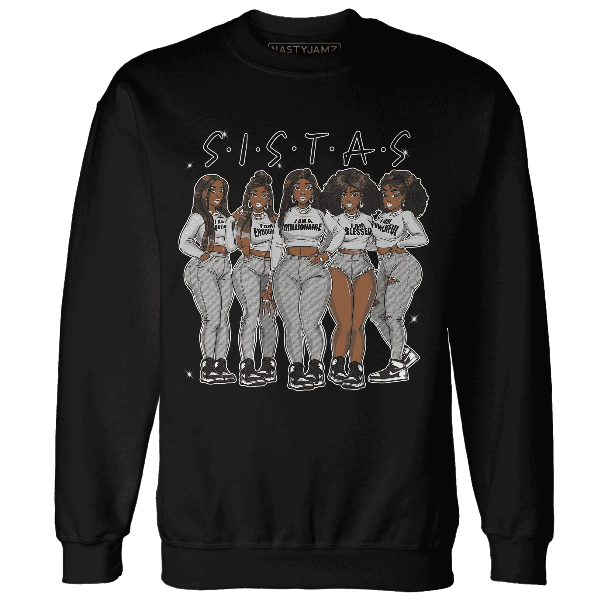 Retro-High-OG-Black-White-1s-Sweatshirt-Match-Sistas-Melanin-Girl