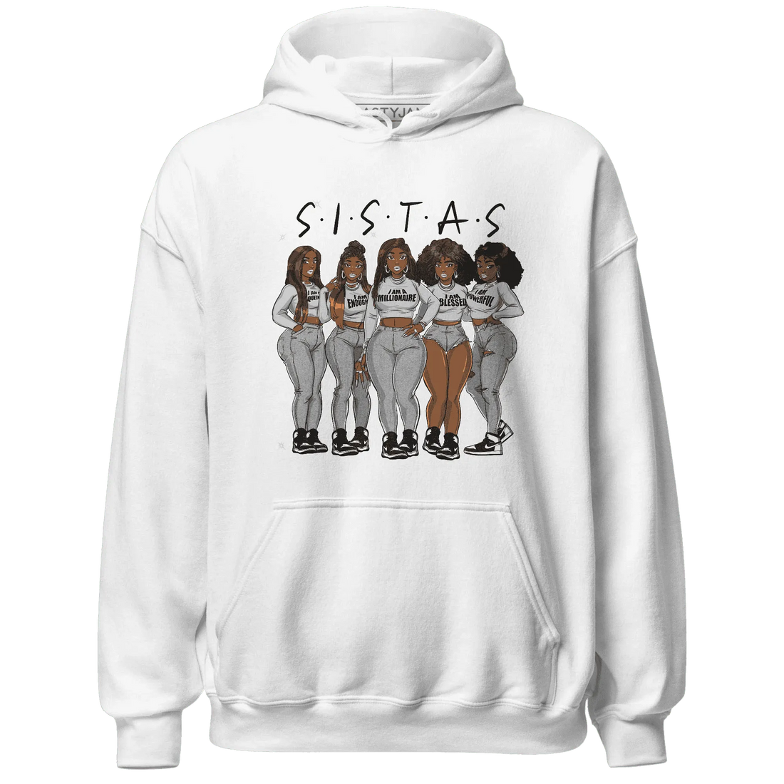 Retro-High-OG-Black-White-1s-Hoodie-Match-Sistas-Melanin-Girl