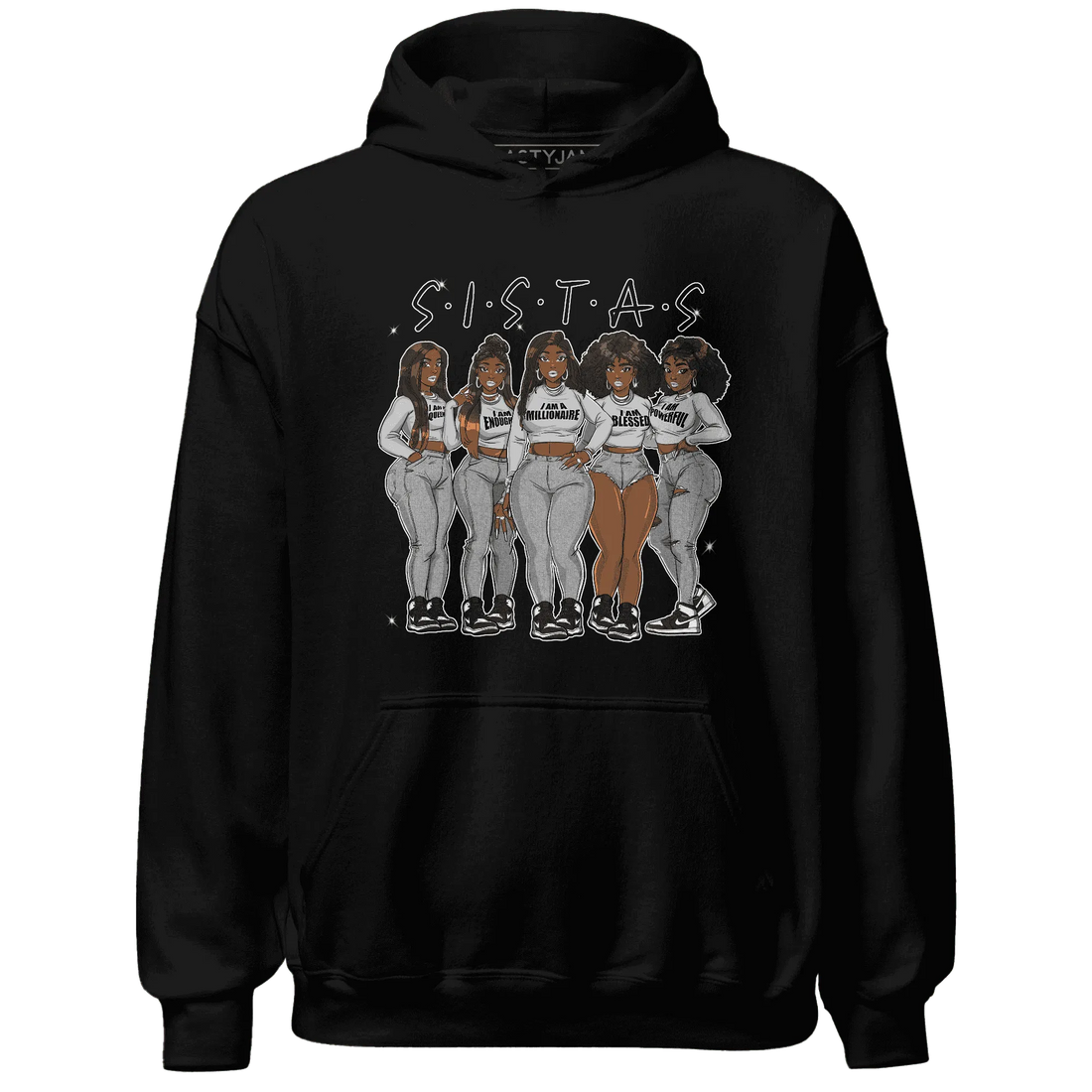 Retro-High-OG-Black-White-1s-Hoodie-Match-Sistas-Melanin-Girl