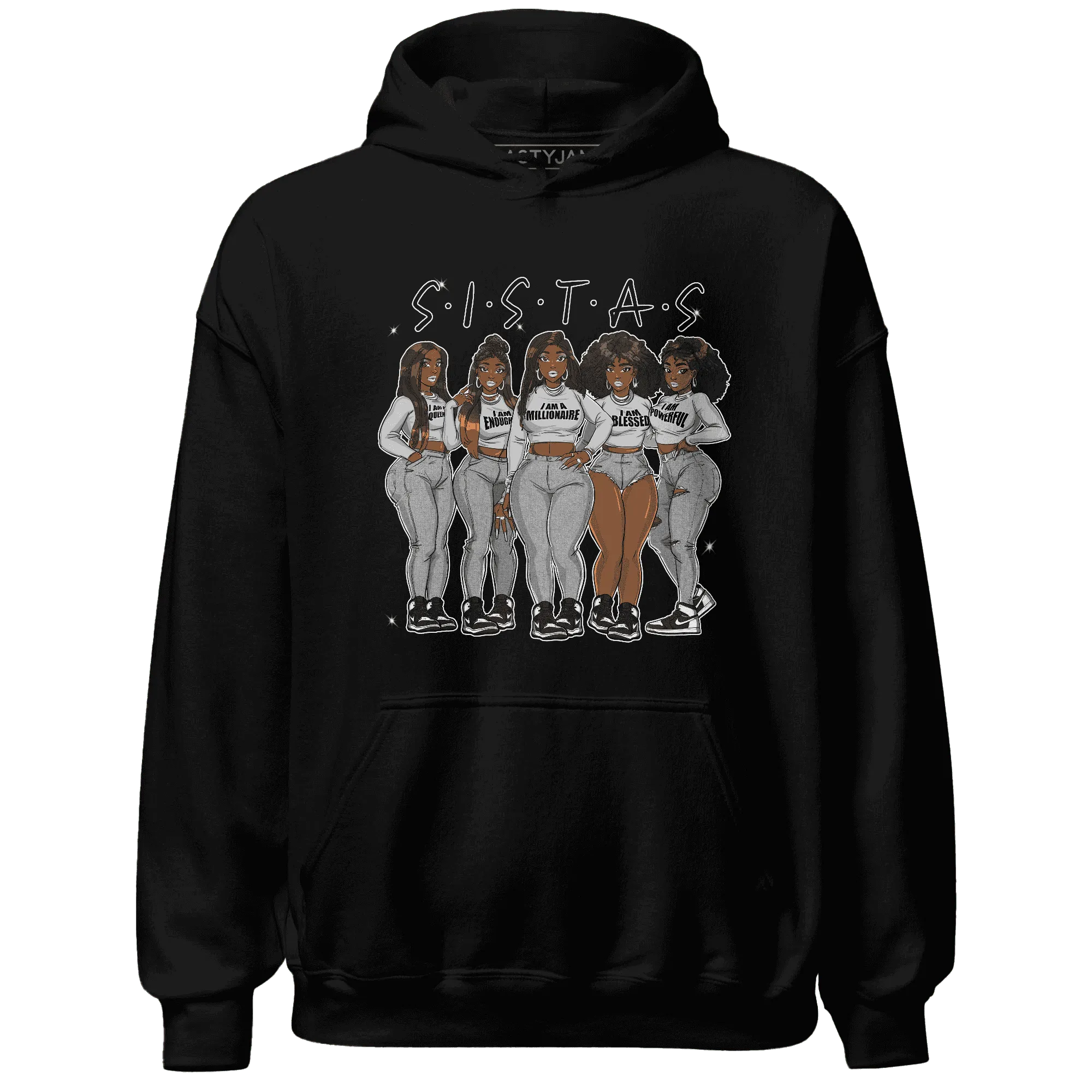 Retro-High-OG-Black-White-1s-Hoodie-Match-Sistas-Melanin-Girl