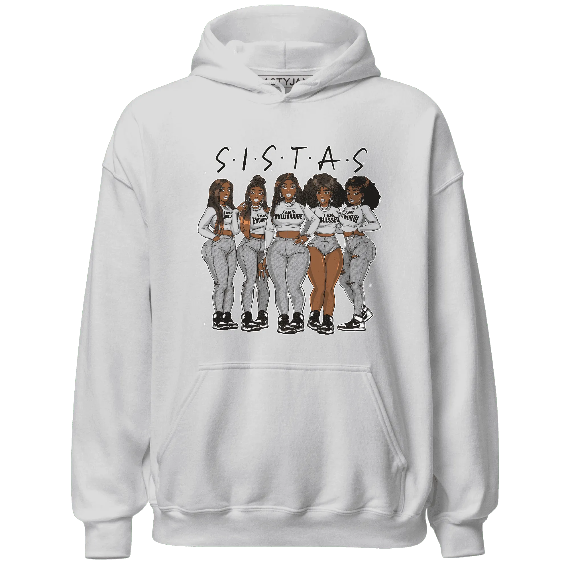 Retro-High-OG-Black-White-1s-Hoodie-Match-Sistas-Melanin-Girl