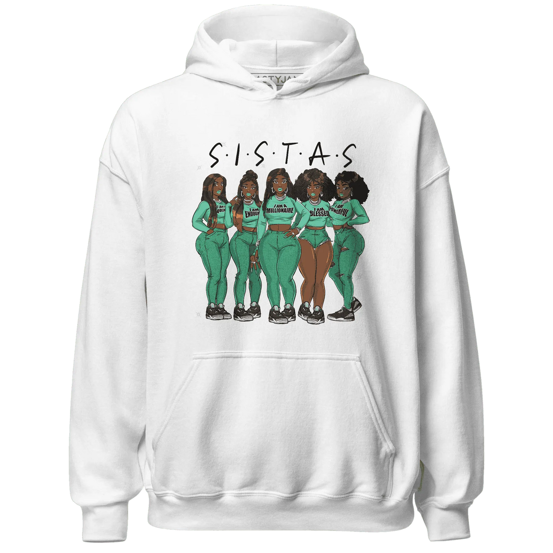 Green-Glow-3s-Hoodie-Match-Sistas-Melanin-Girl