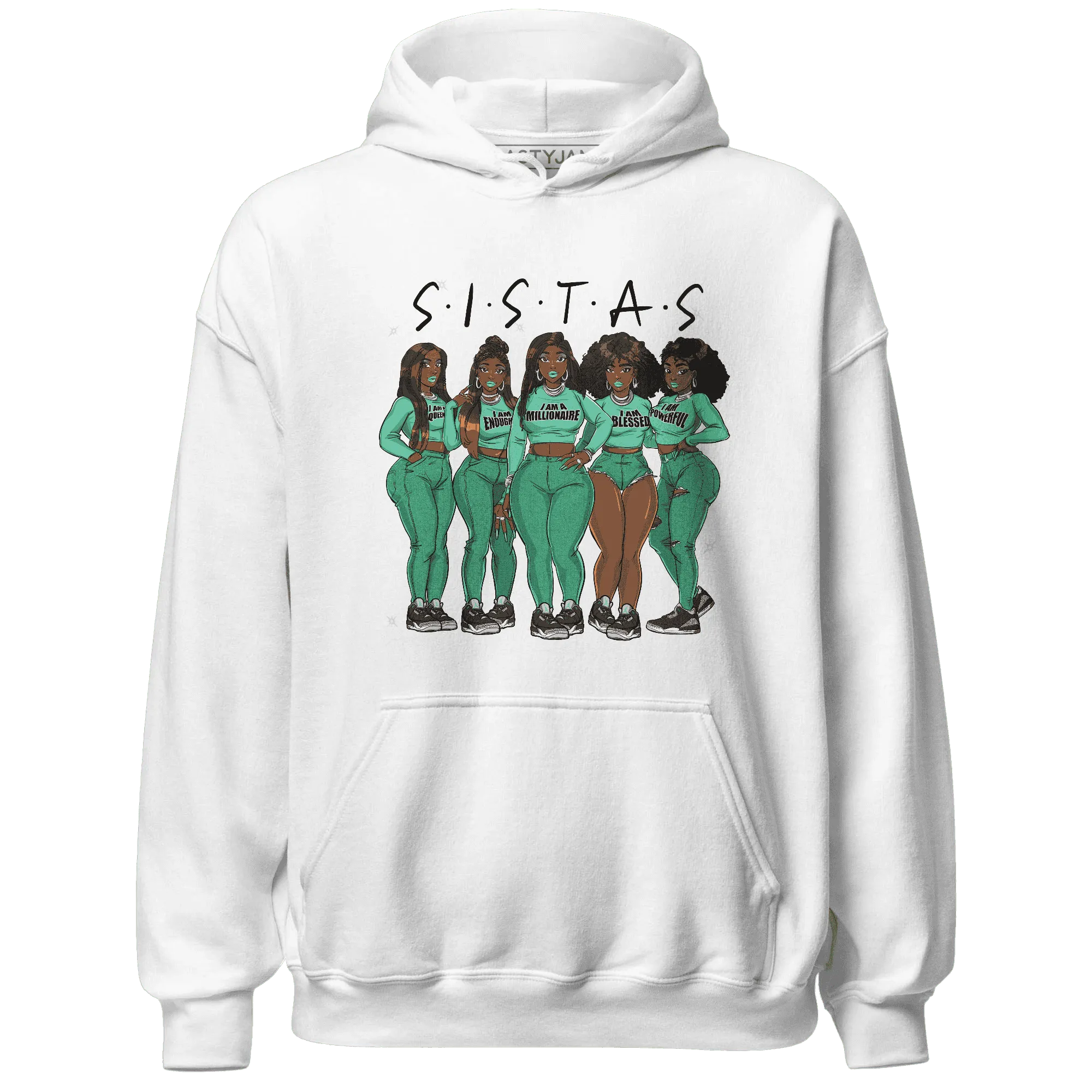 Green-Glow-3s-Hoodie-Match-Sistas-Melanin-Girl