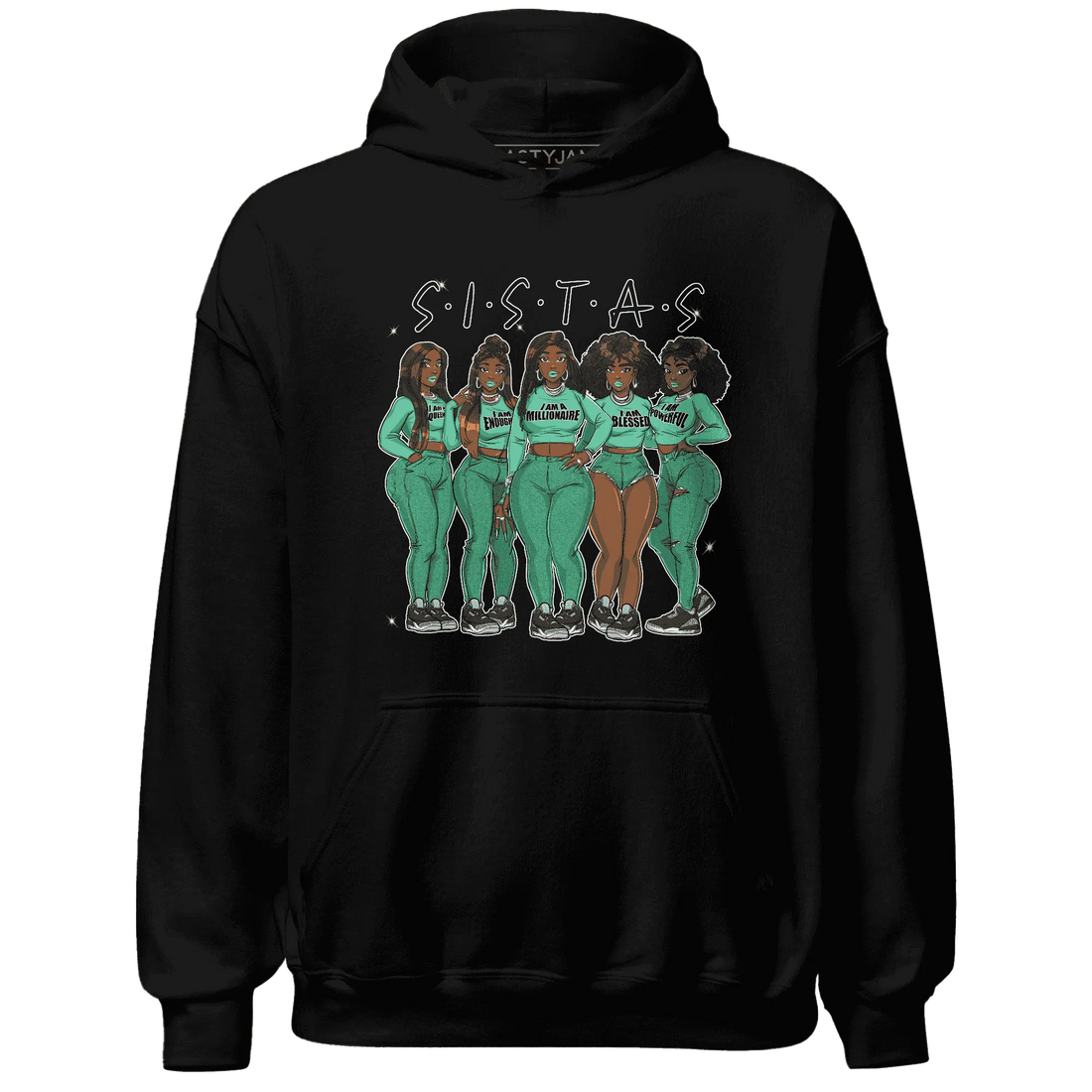 Green-Glow-3s-Hoodie-Match-Sistas-Melanin-Girl