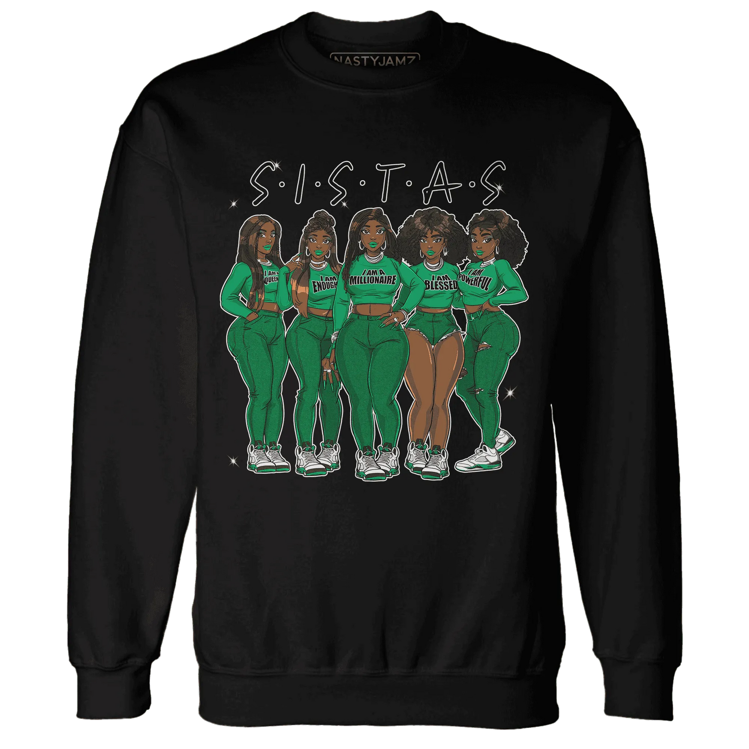Lucky-Green-5s-Sweatshirt-Match-Sistas-Melanin-Girl