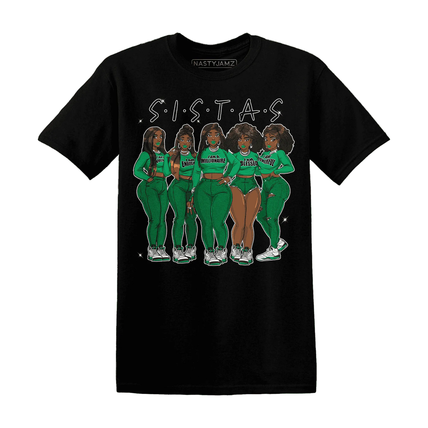Lucky-Green-5s-T-Shirt-Match-Sistas-Melanin-Girl