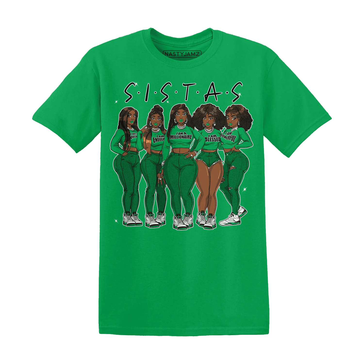 Lucky-Green-5s-T-Shirt-Match-Sistas-Melanin-Girl
