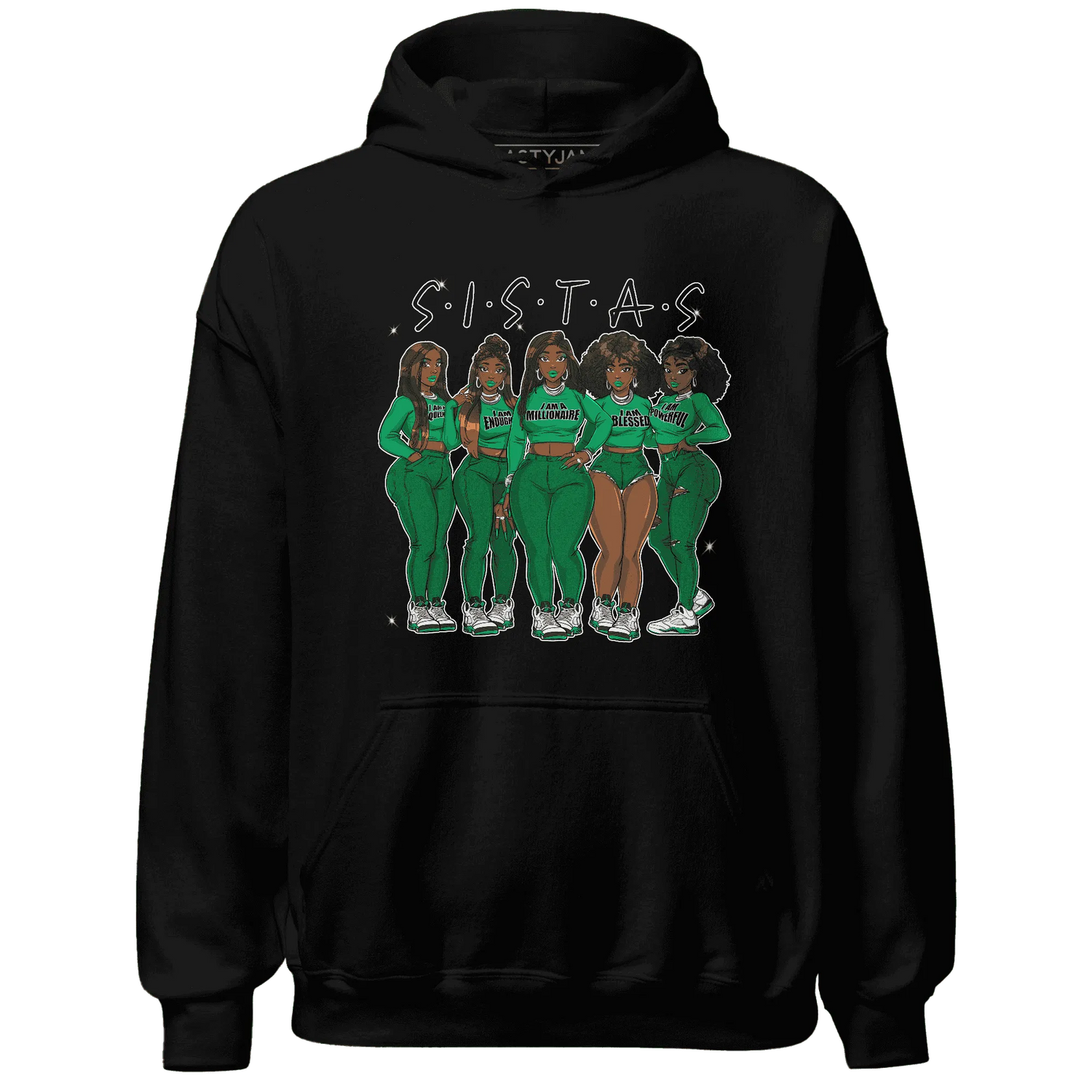 Lucky-Green-5s-Hoodie-Match-Sistas-Melanin-Girl