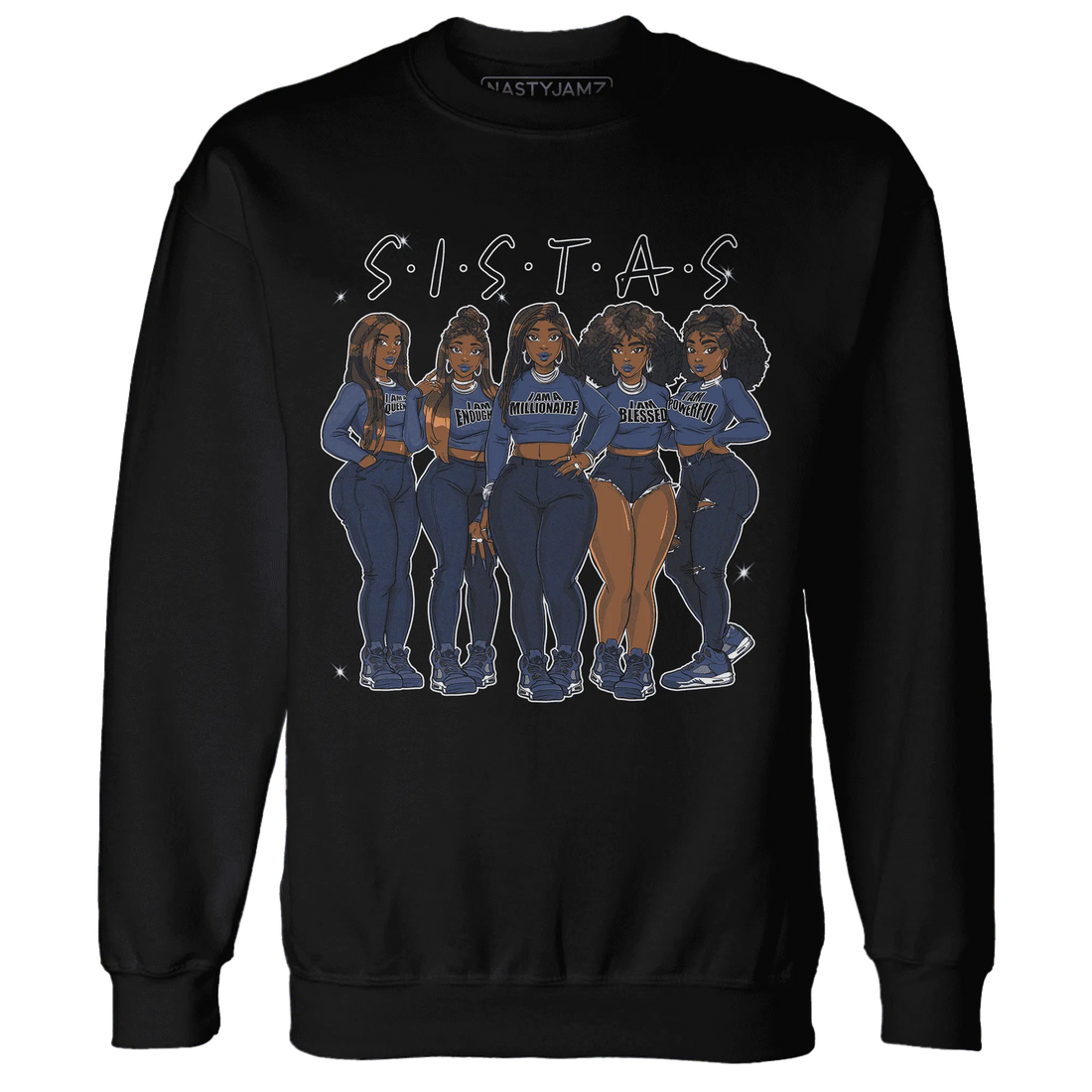 Midnight-Navy-5s-Sweatshirt-Match-Sistas-Melanin-Girl