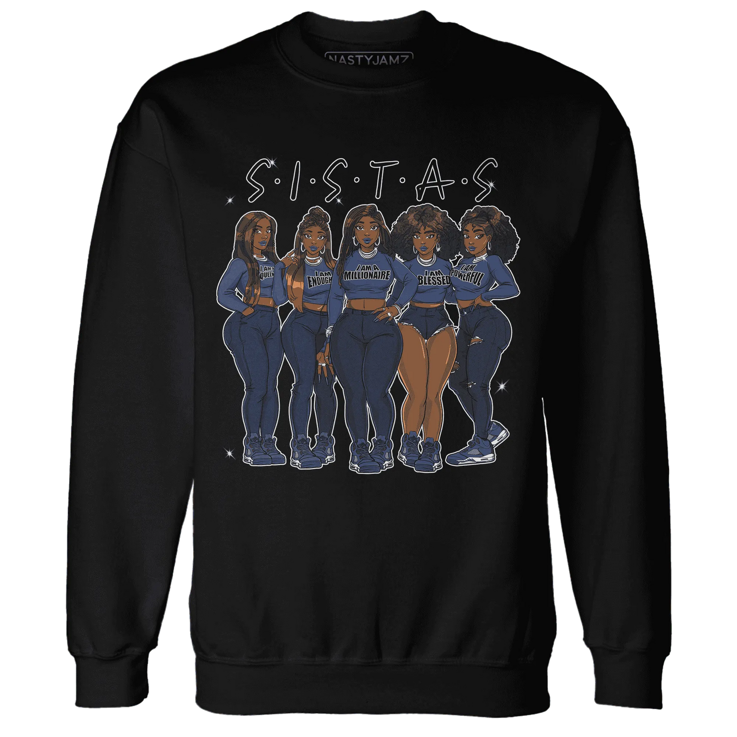 Midnight-Navy-5s-Sweatshirt-Match-Sistas-Melanin-Girl