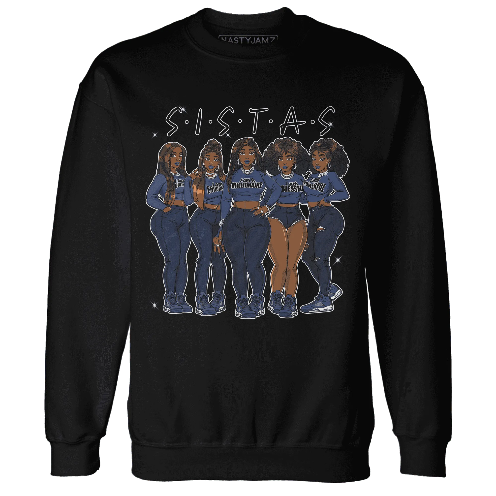 Midnight-Navy-5s-Sweatshirt-Match-Sistas-Melanin-Girl