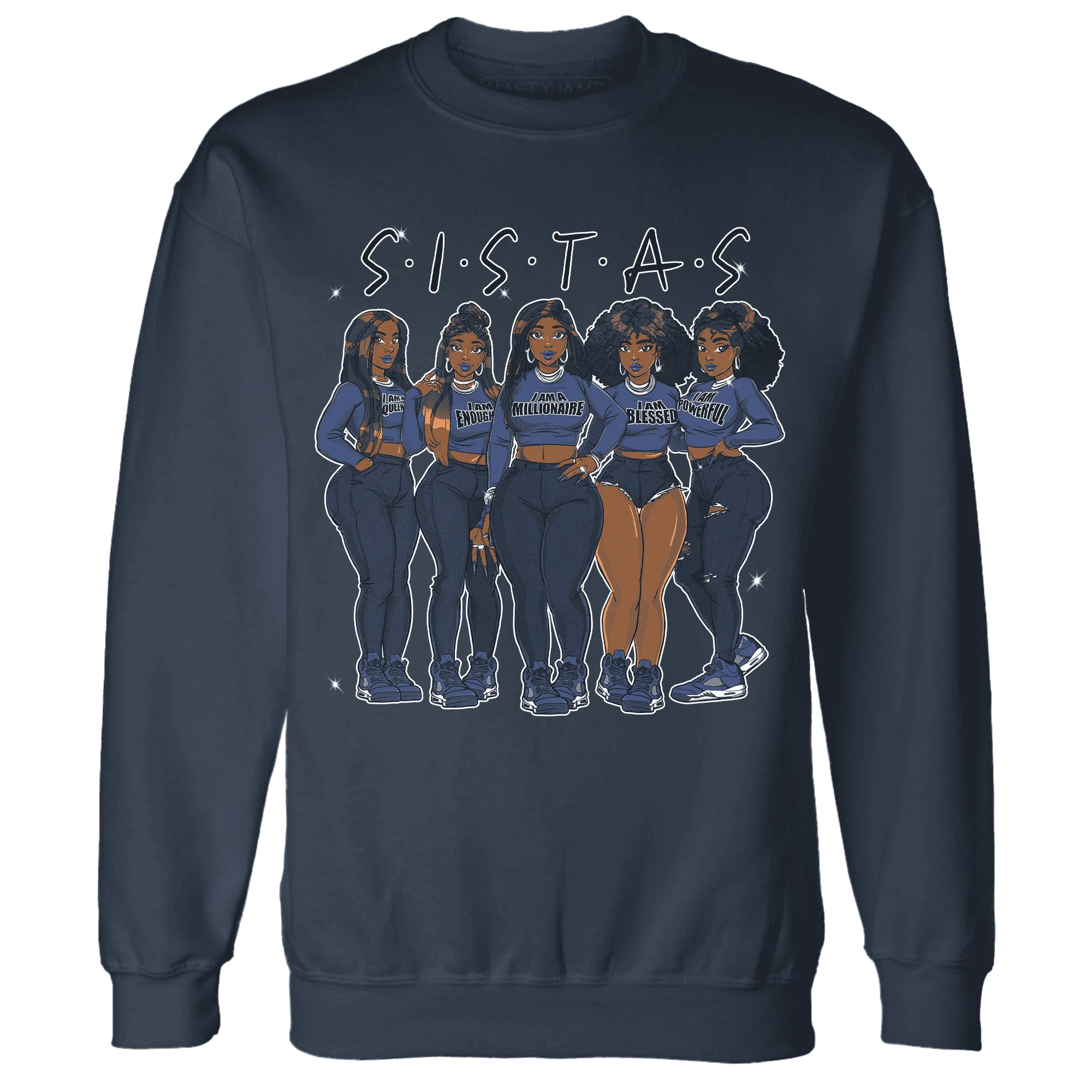 Midnight-Navy-5s-Sweatshirt-Match-Sistas-Melanin-Girl