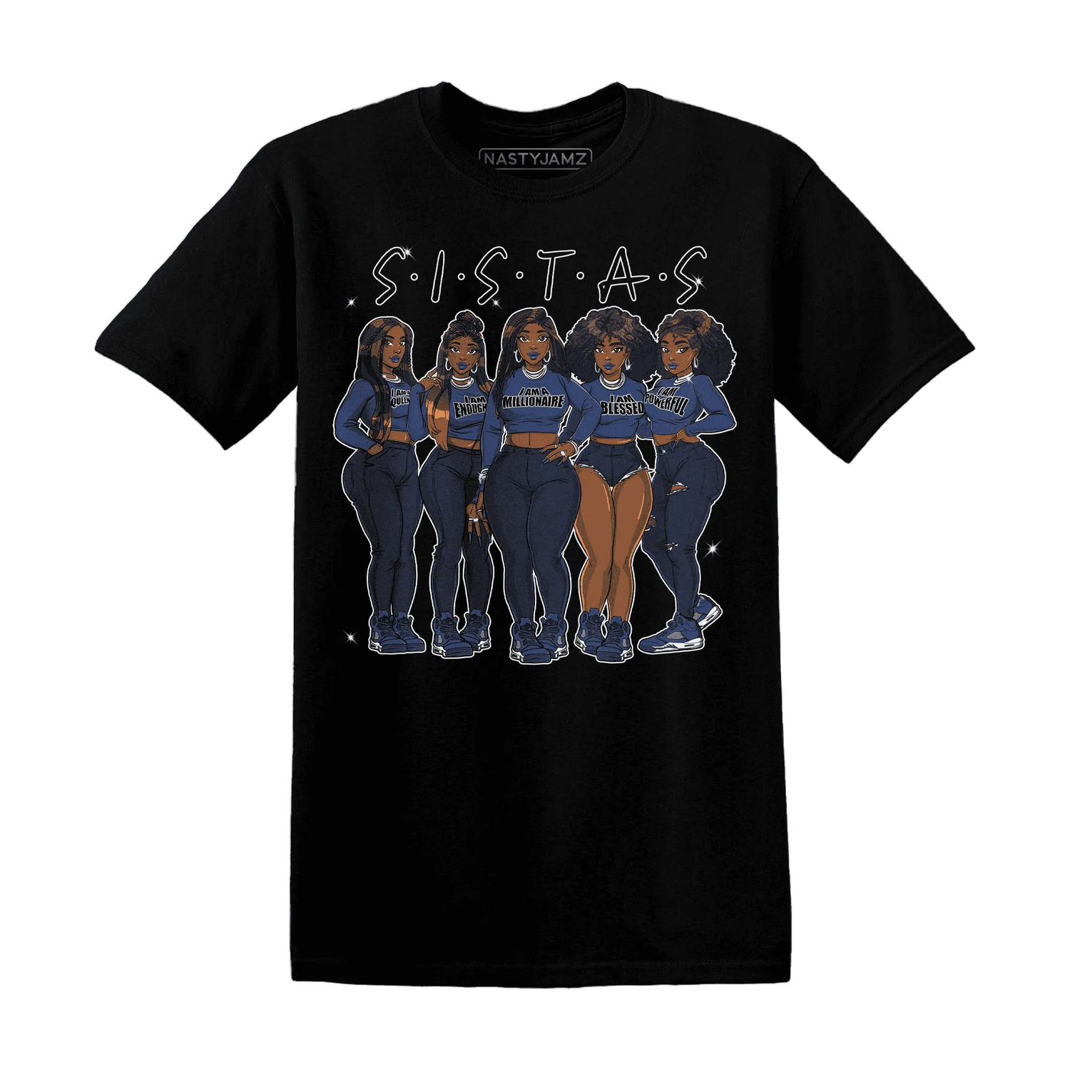 Midnight-Navy-5s-T-Shirt-Match-Sistas-Melanin-Girl