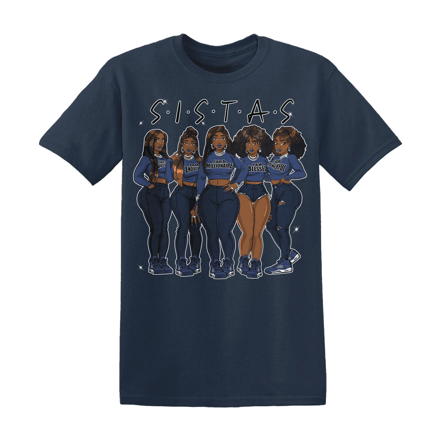 Midnight-Navy-5s-T-Shirt-Match-Sistas-Melanin-Girl
