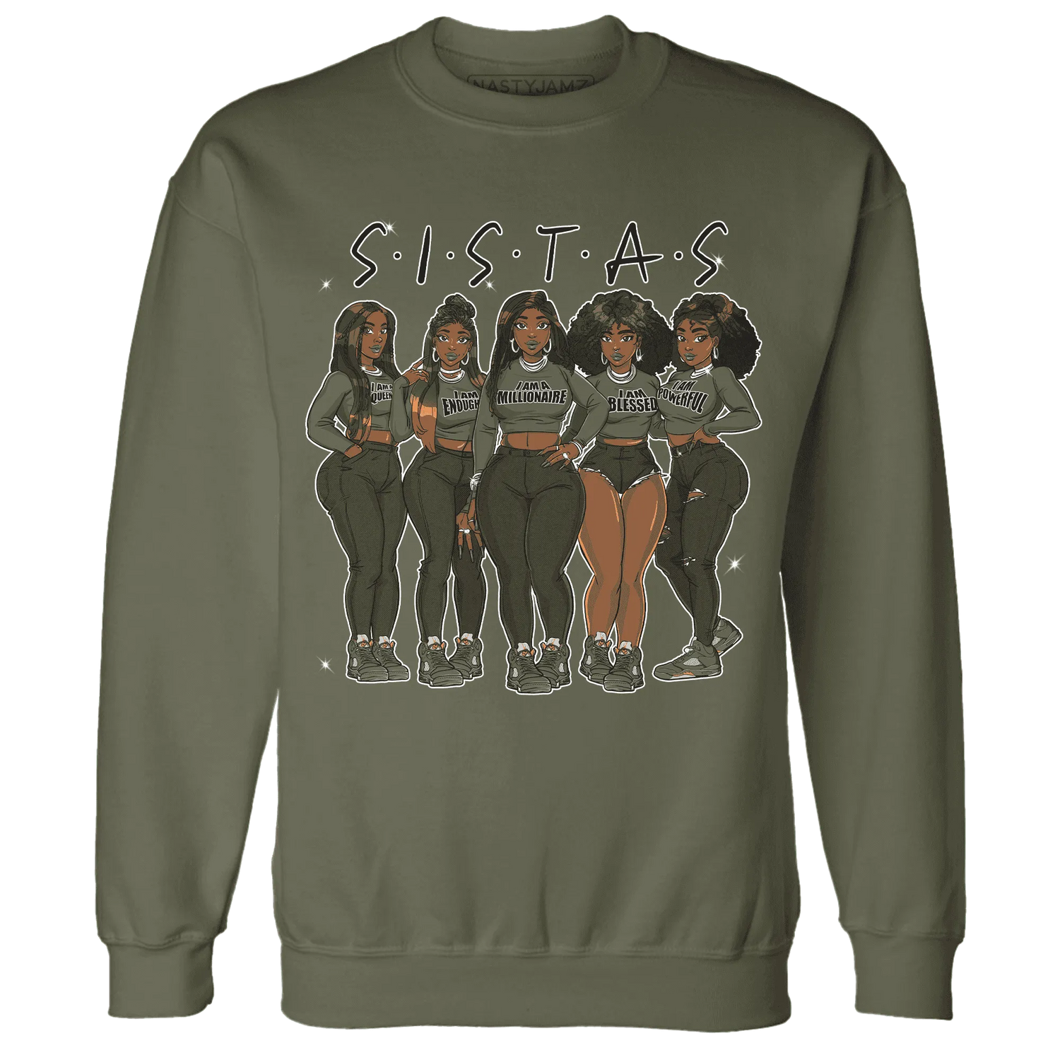 Olive-5s-Sweatshirt-Match-Sistas-Melanin-Girl
