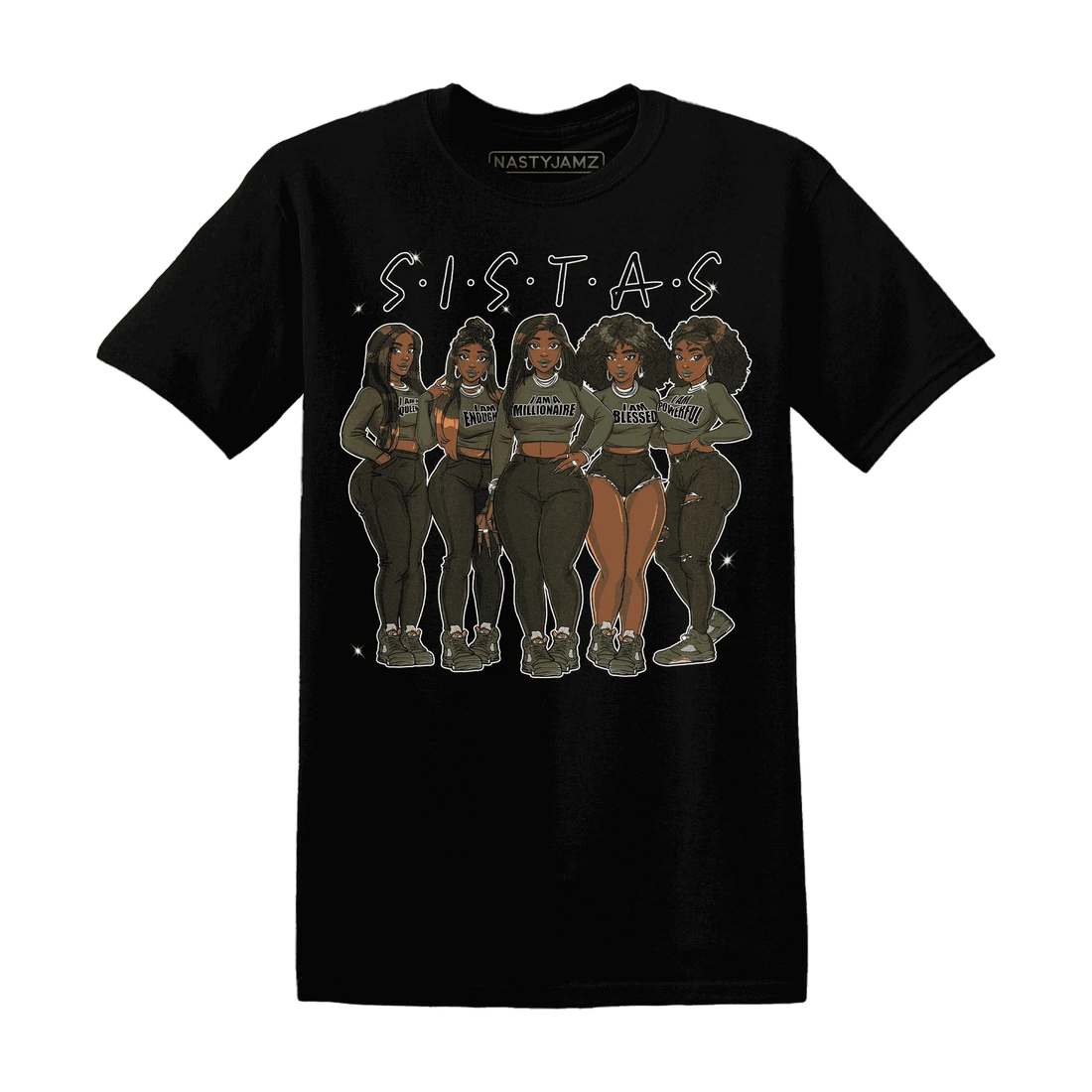 Olive-5s-T-Shirt-Match-Sistas-Melanin-Girl