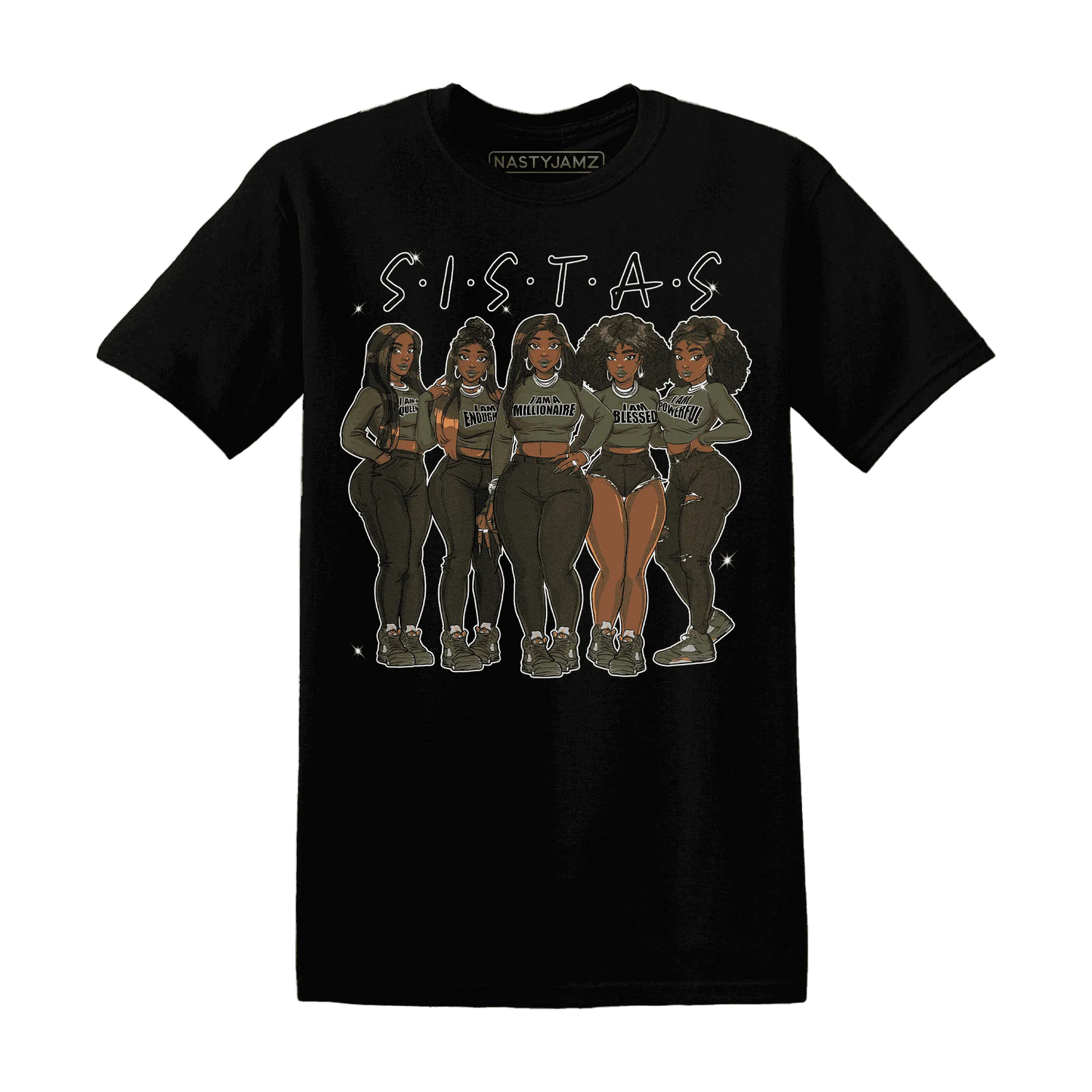 Olive-5s-T-Shirt-Match-Sistas-Melanin-Girl