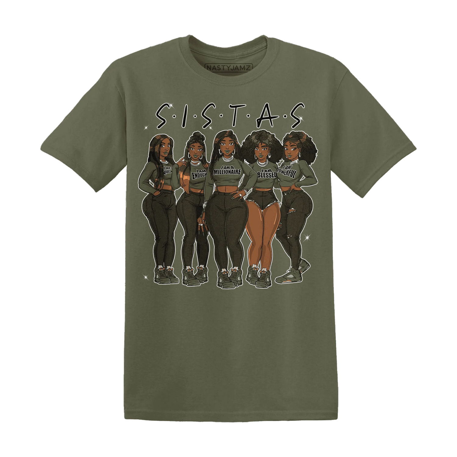 Olive-5s-T-Shirt-Match-Sistas-Melanin-Girl