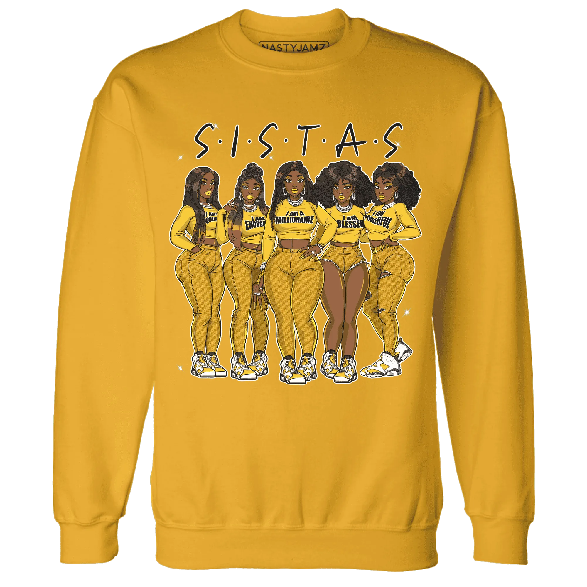 Yellow-Ochre-6s-Sweatshirt-Match-Sistas-Melanin-Girl