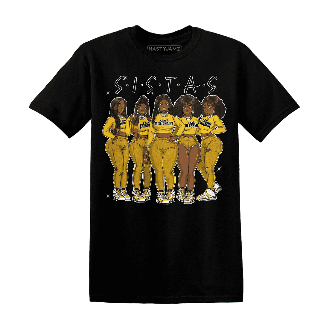 Yellow-Ochre-6s-T-Shirt-Match-Sistas-Melanin-Girl