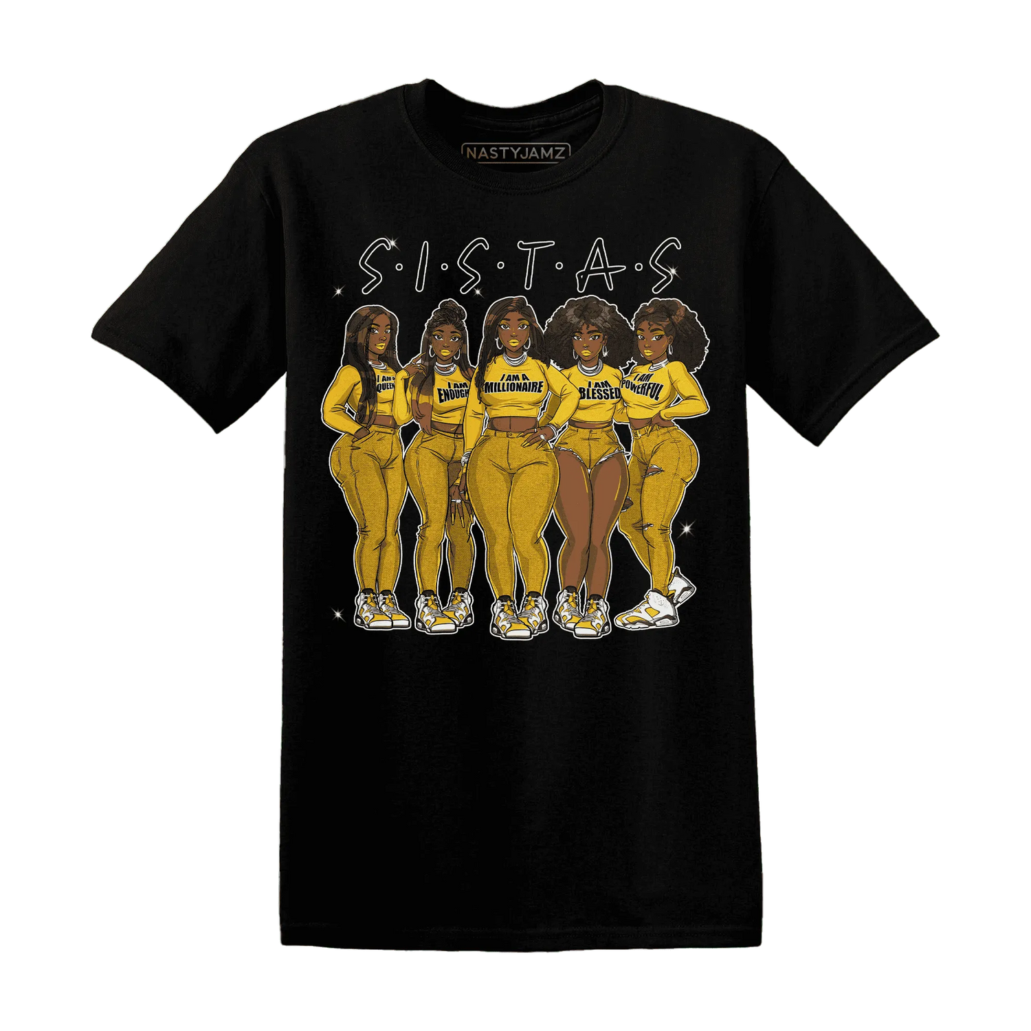 Yellow-Ochre-6s-T-Shirt-Match-Sistas-Melanin-Girl