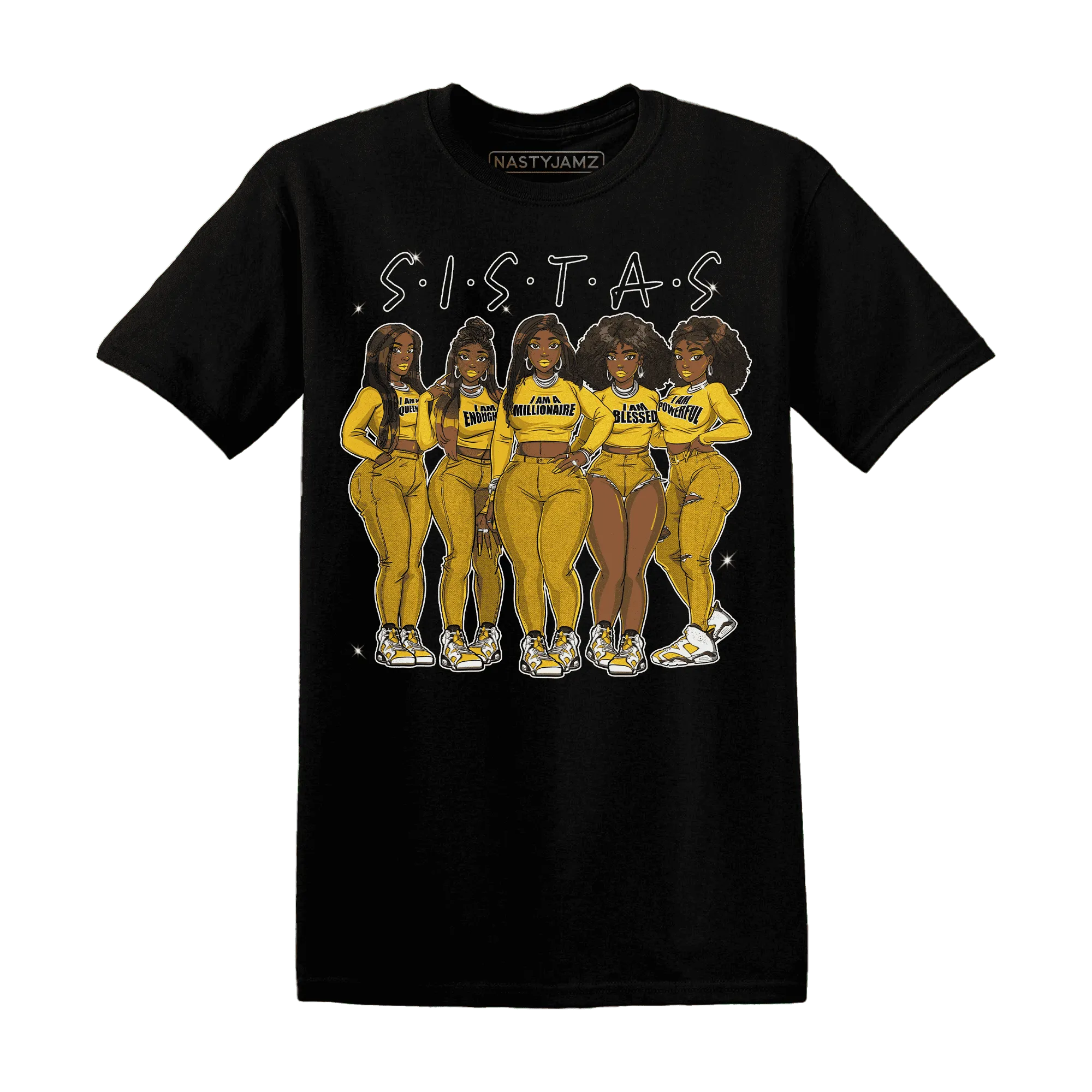 Yellow-Ochre-6s-T-Shirt-Match-Sistas-Melanin-Girl