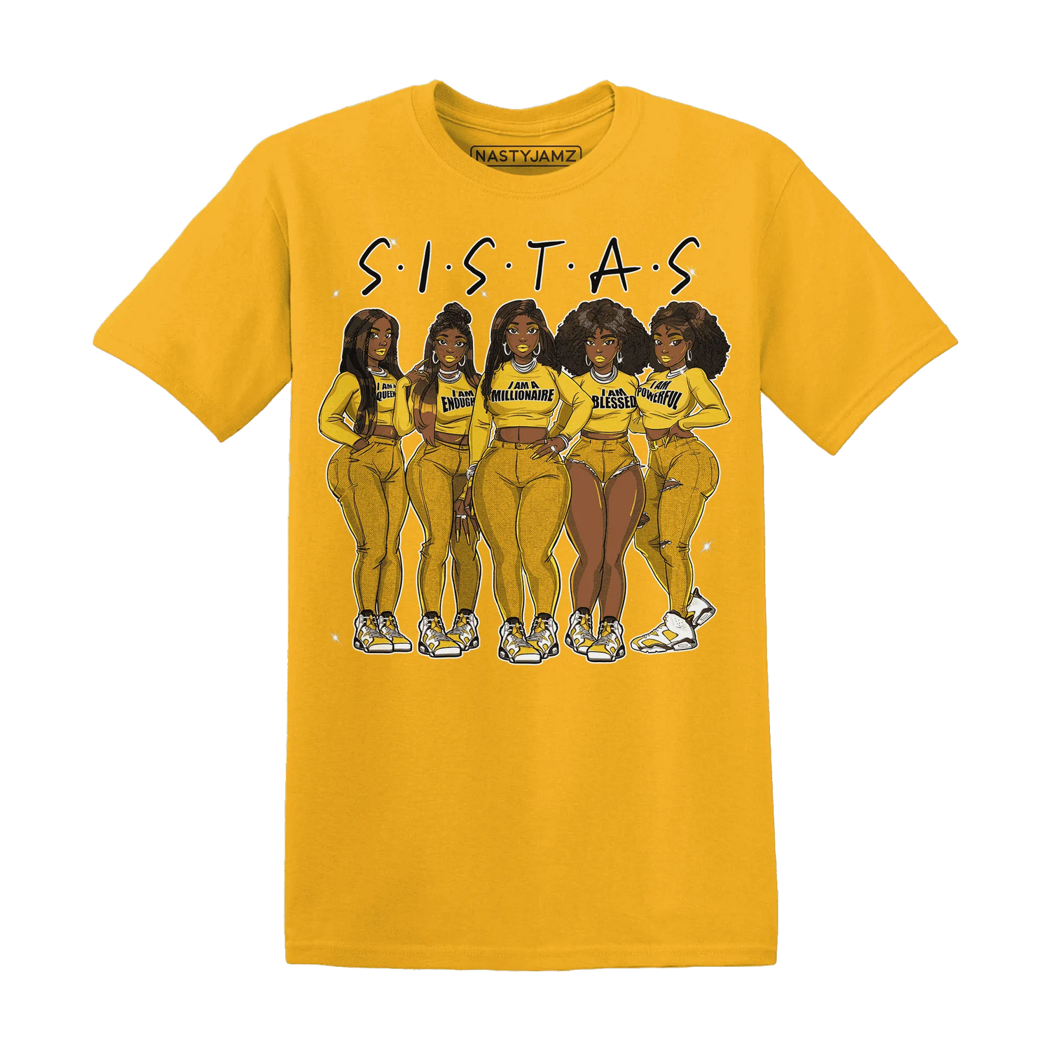 Yellow-Ochre-6s-T-Shirt-Match-Sistas-Melanin-Girl