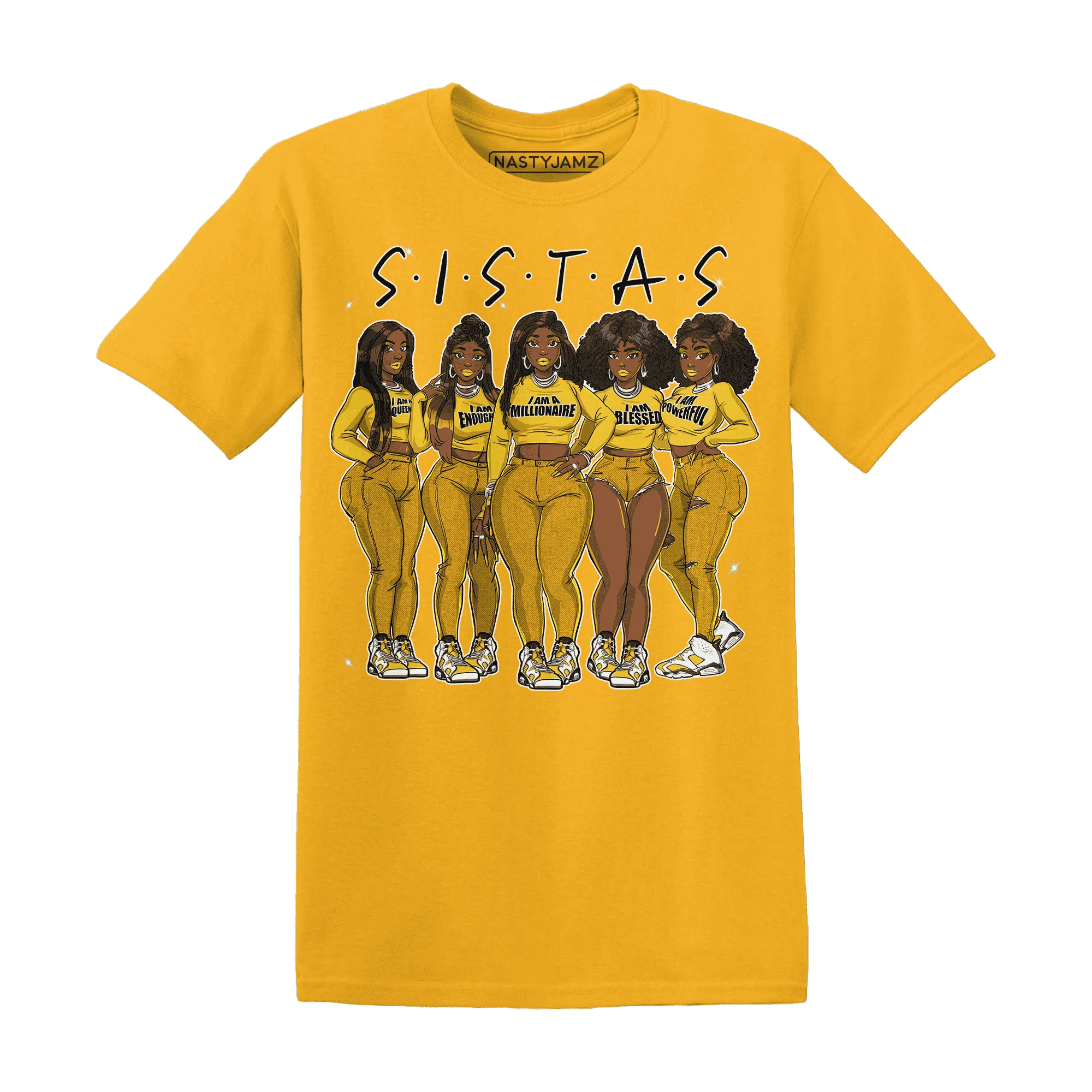 Yellow-Ochre-6s-T-Shirt-Match-Sistas-Melanin-Girl