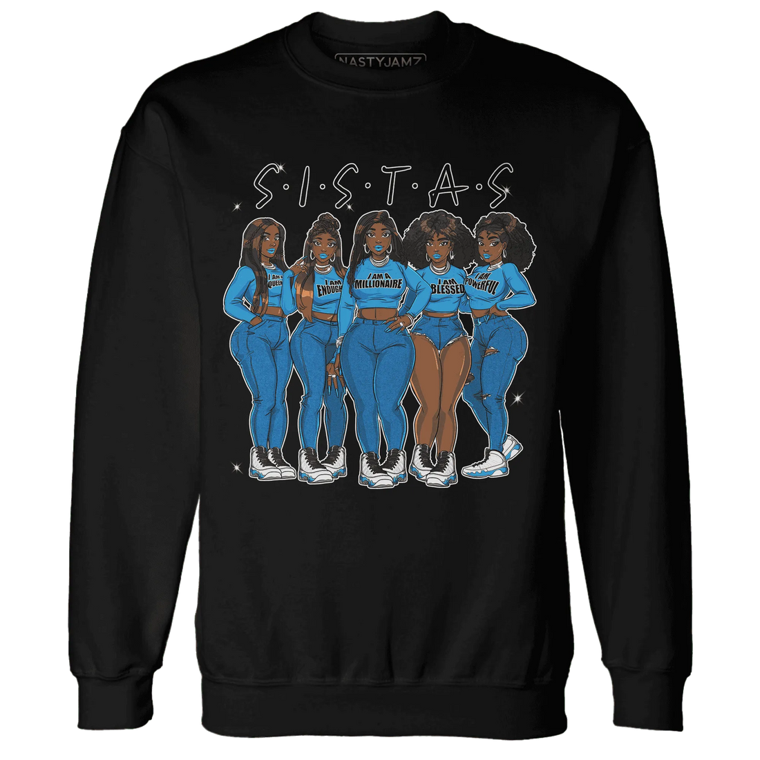 Powder-Blue-9s-Sweatshirt-Match-Sistas-Melanin-Girl