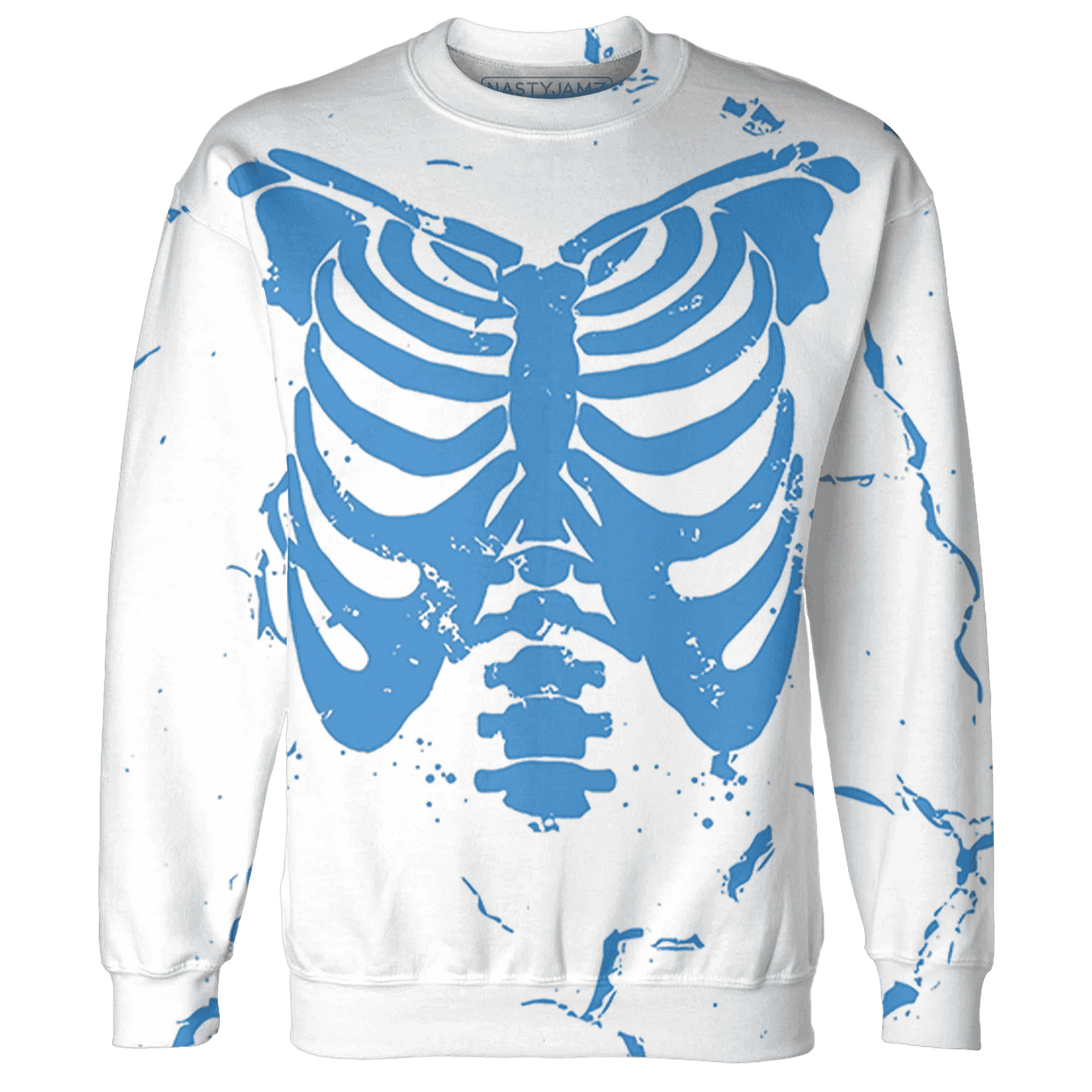 Carolina-Blue-Univercitii-17s-Sweatshirt-Match-Skeleton-Y2k-3D