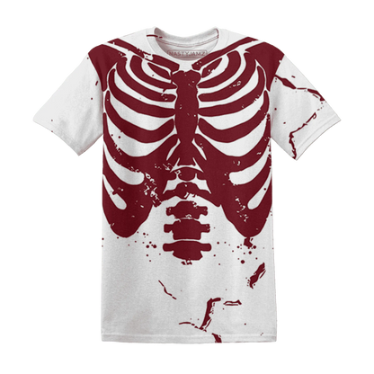 High-White-Team-Red-1s-T-Shirt-Match-Skeleton-Y2k-3D