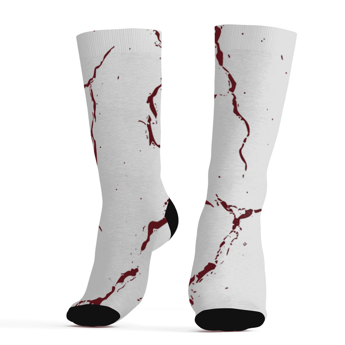 High-White-Team-Red-1s-Socks-Match-Skeleton-Y2k-3D