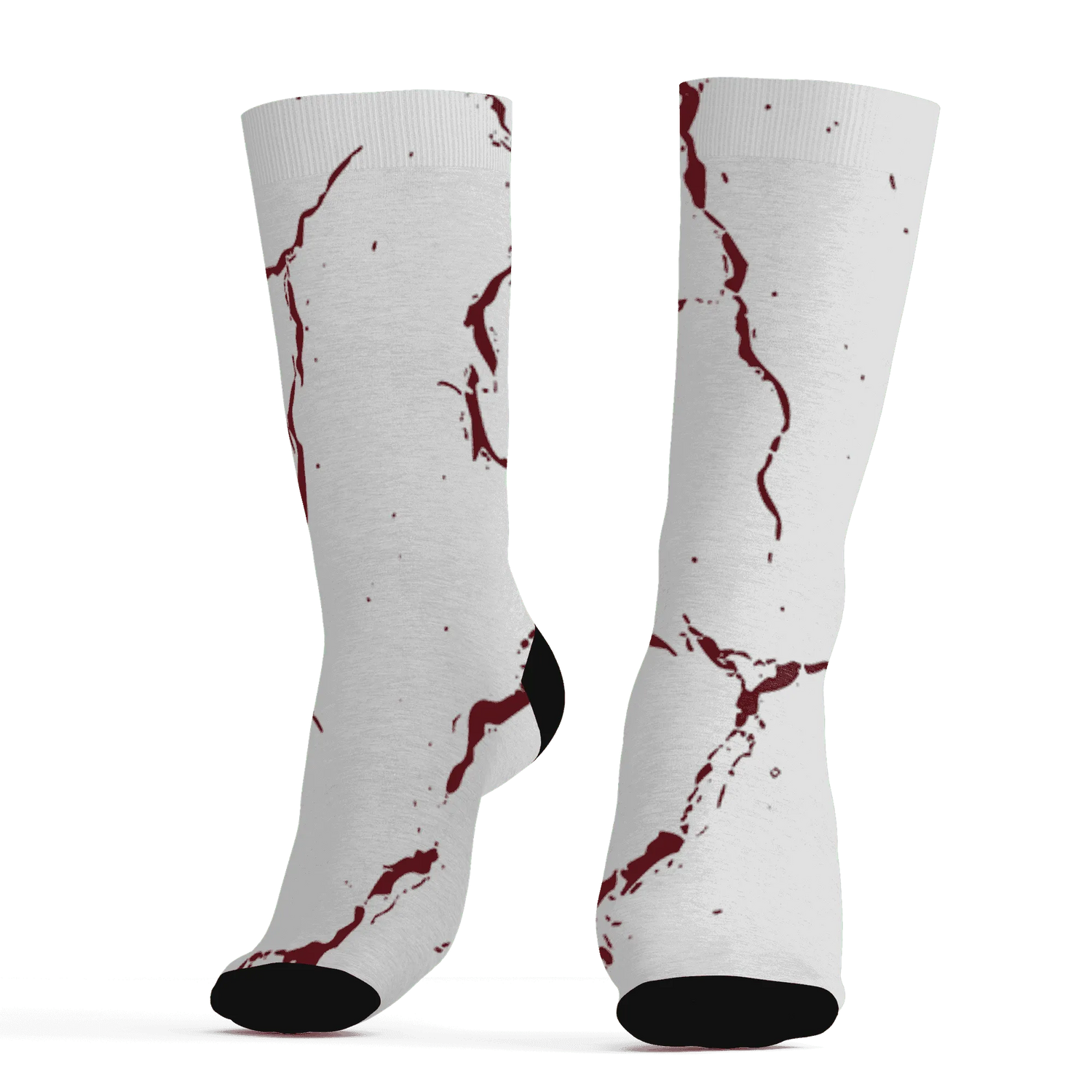 High-White-Team-Red-1s-Socks-Match-Skeleton-Y2k-3D