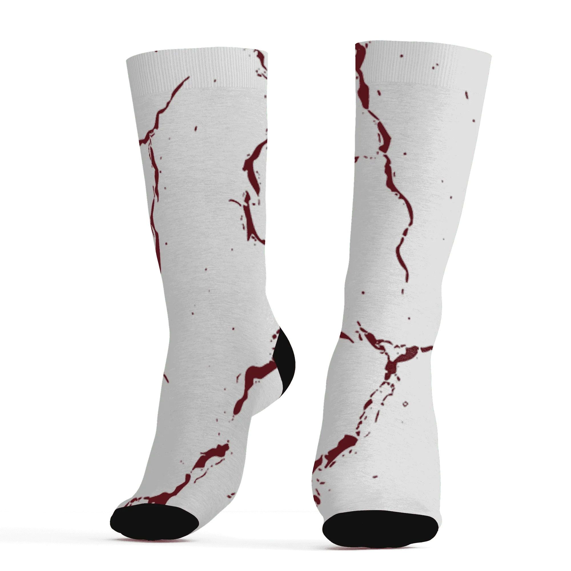 High-White-Team-Red-1s-Socks-Match-Skeleton-Y2k-3D