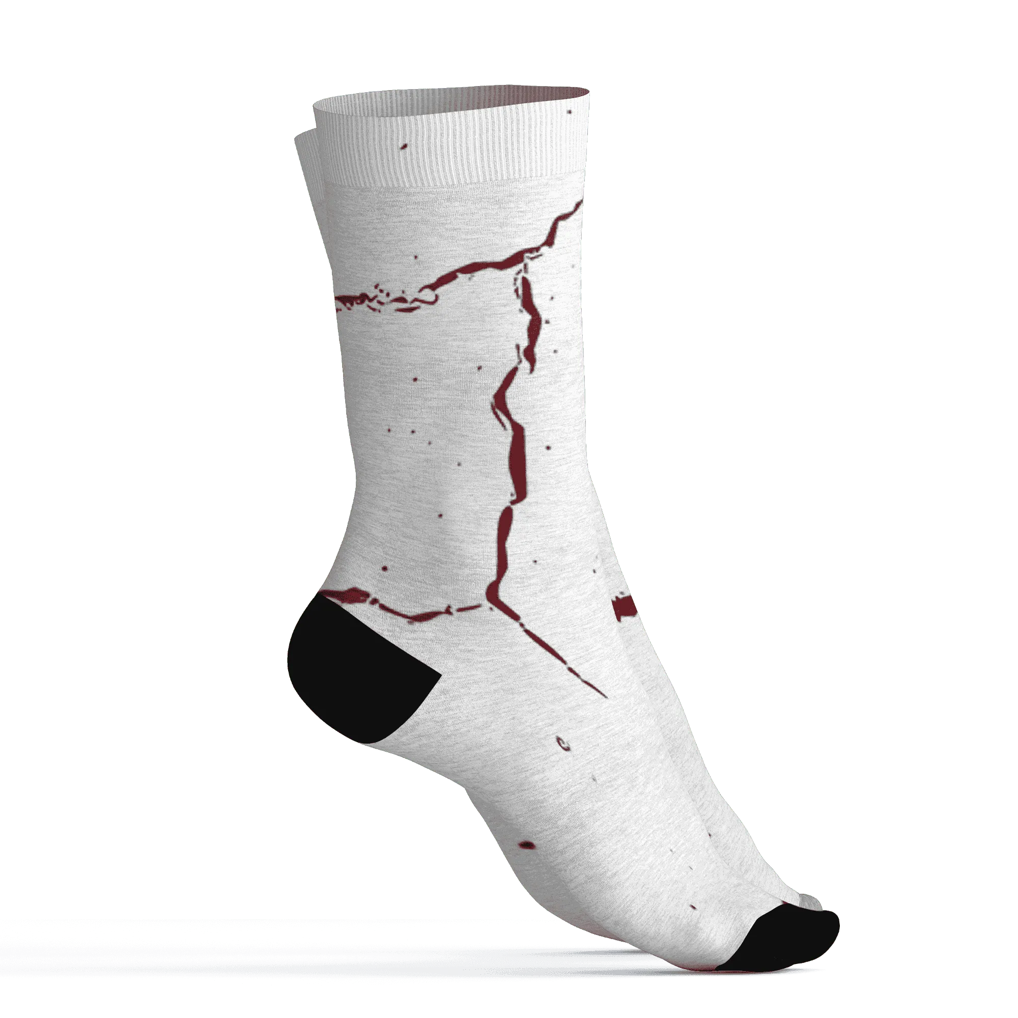 High-White-Team-Red-1s-Socks-Match-Skeleton-Y2k-3D