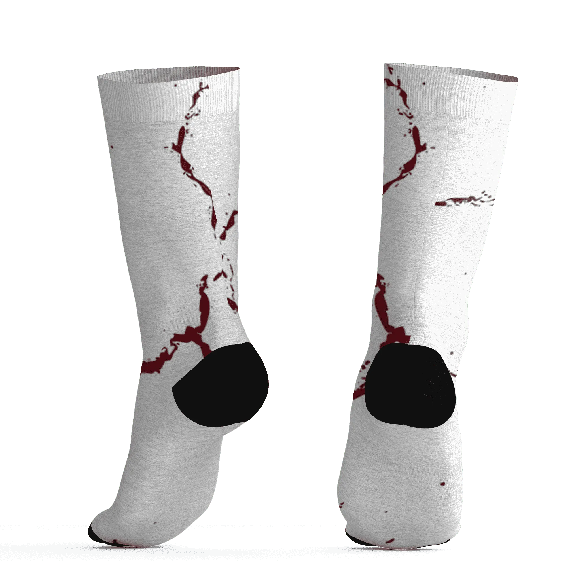 High-White-Team-Red-1s-Socks-Match-Skeleton-Y2k-3D