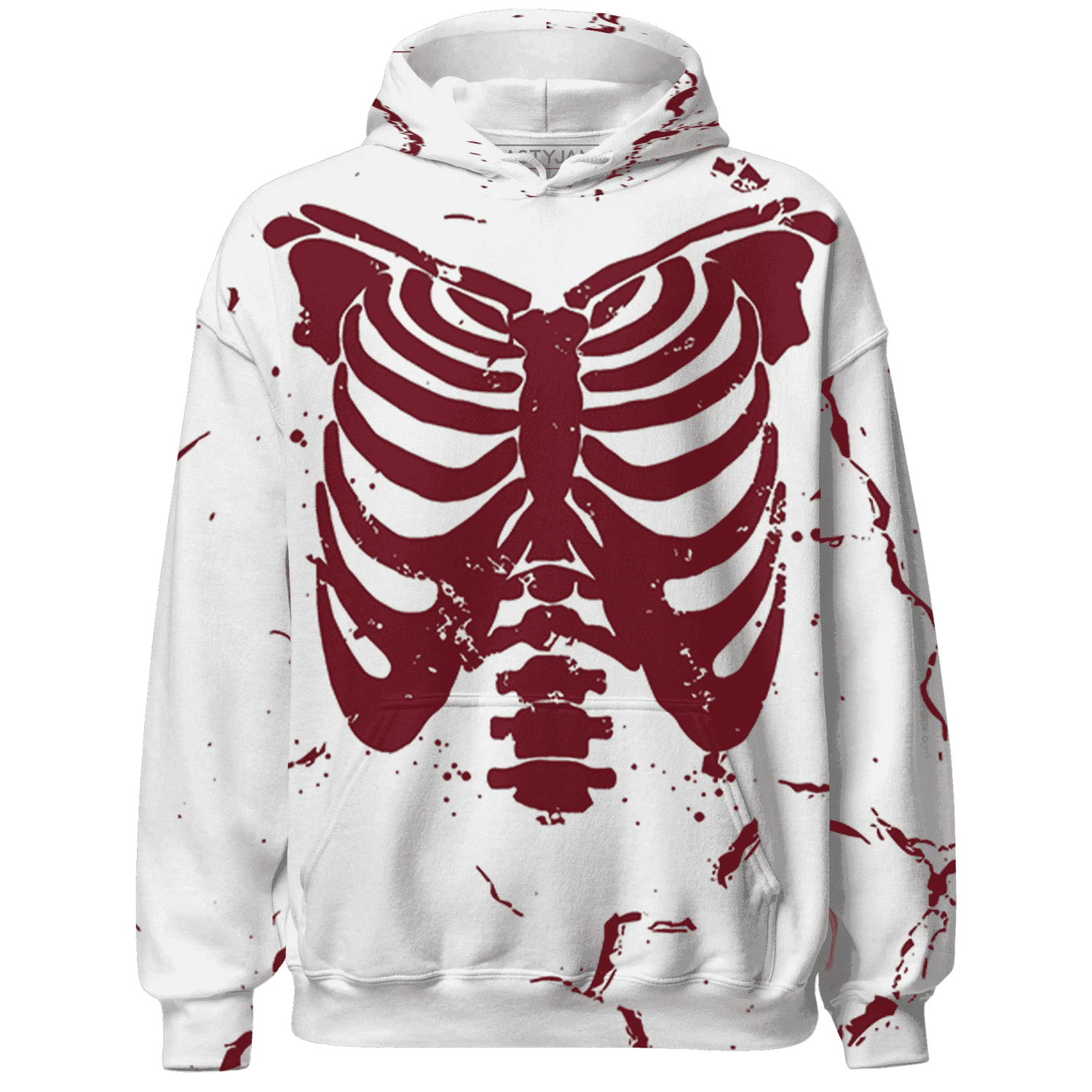 High-White-Team-Red-1s-Hoodie-Match-Skeleton-Y2k-3D