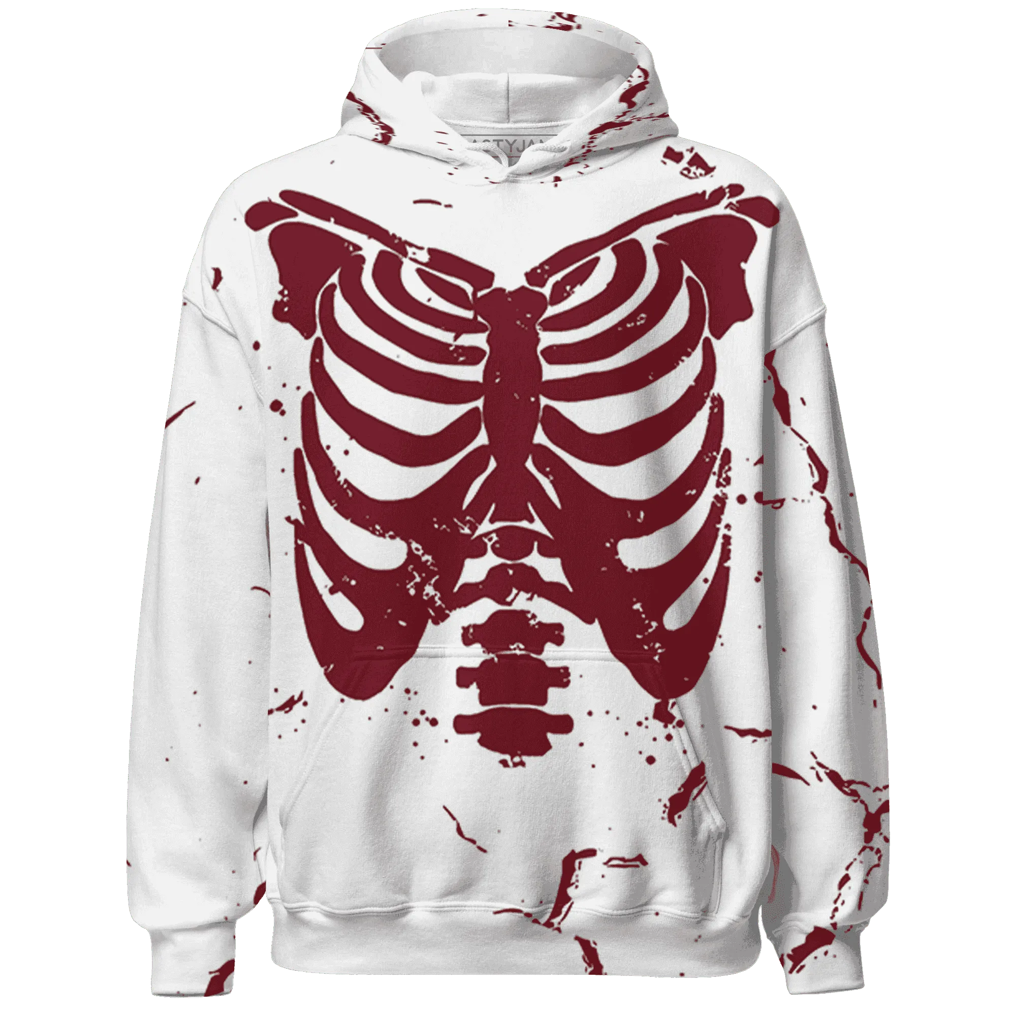 High-White-Team-Red-1s-Hoodie-Match-Skeleton-Y2k-3D