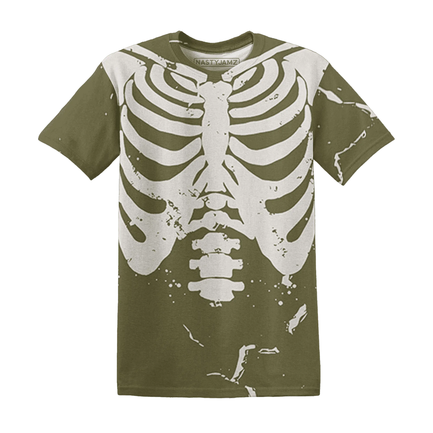 Medium-Olive-1s-T-Shirt-Match-Skeleton-Y2k-3D