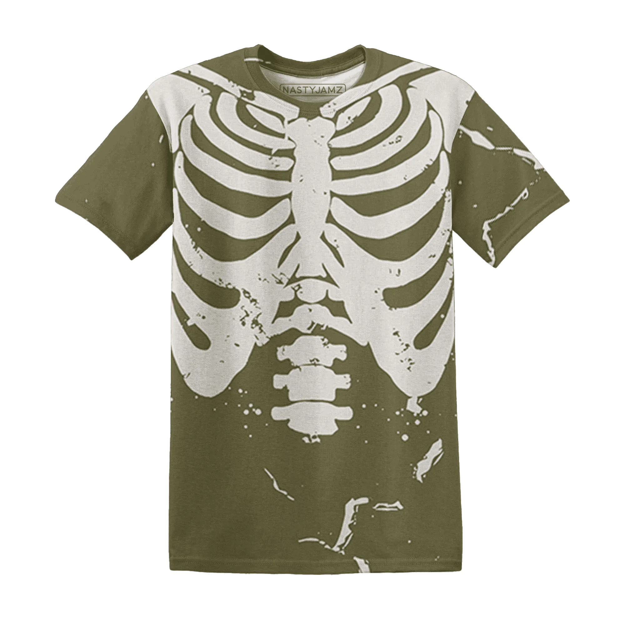 Medium-Olive-1s-T-Shirt-Match-Skeleton-Y2k-3D