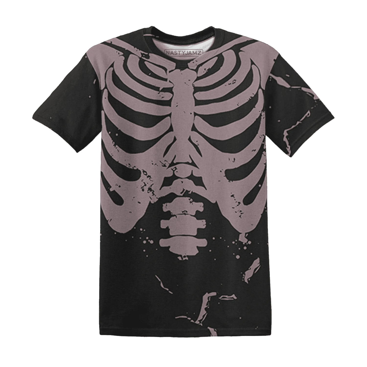 Black-Violet-Ore-3s-T-Shirt-Match-Skeleton-Y2k-3D